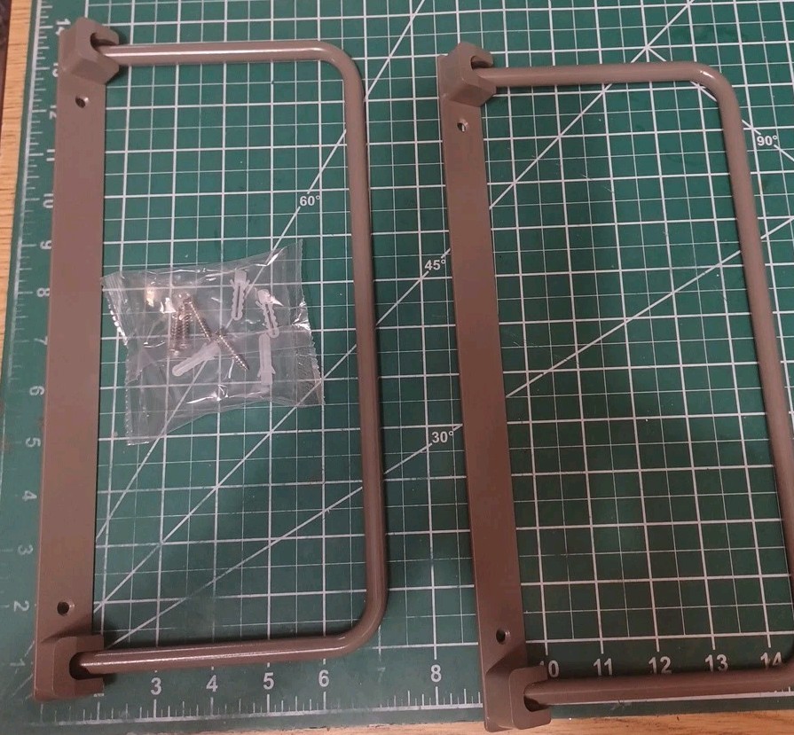 2 Pack 12″ Fold Down Folding RV Camper Gray Towel Bar New