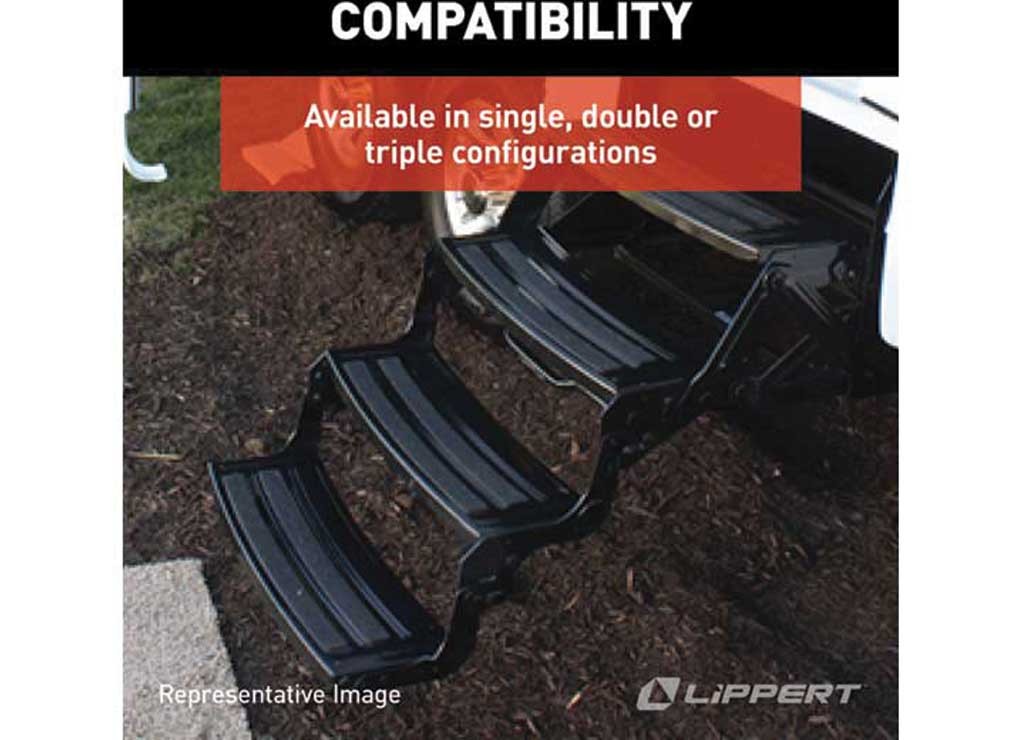 Lippert 432682 Radius Manual RV Step – 24″ Wide Double 8″ Step