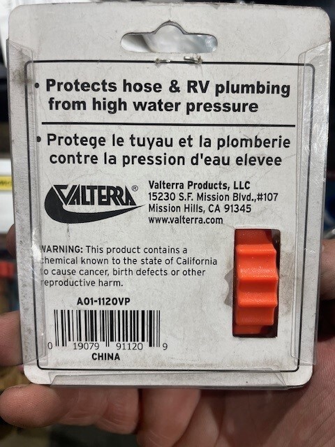 Valterra A01-1120VP Fresh Water Pressure Regulator