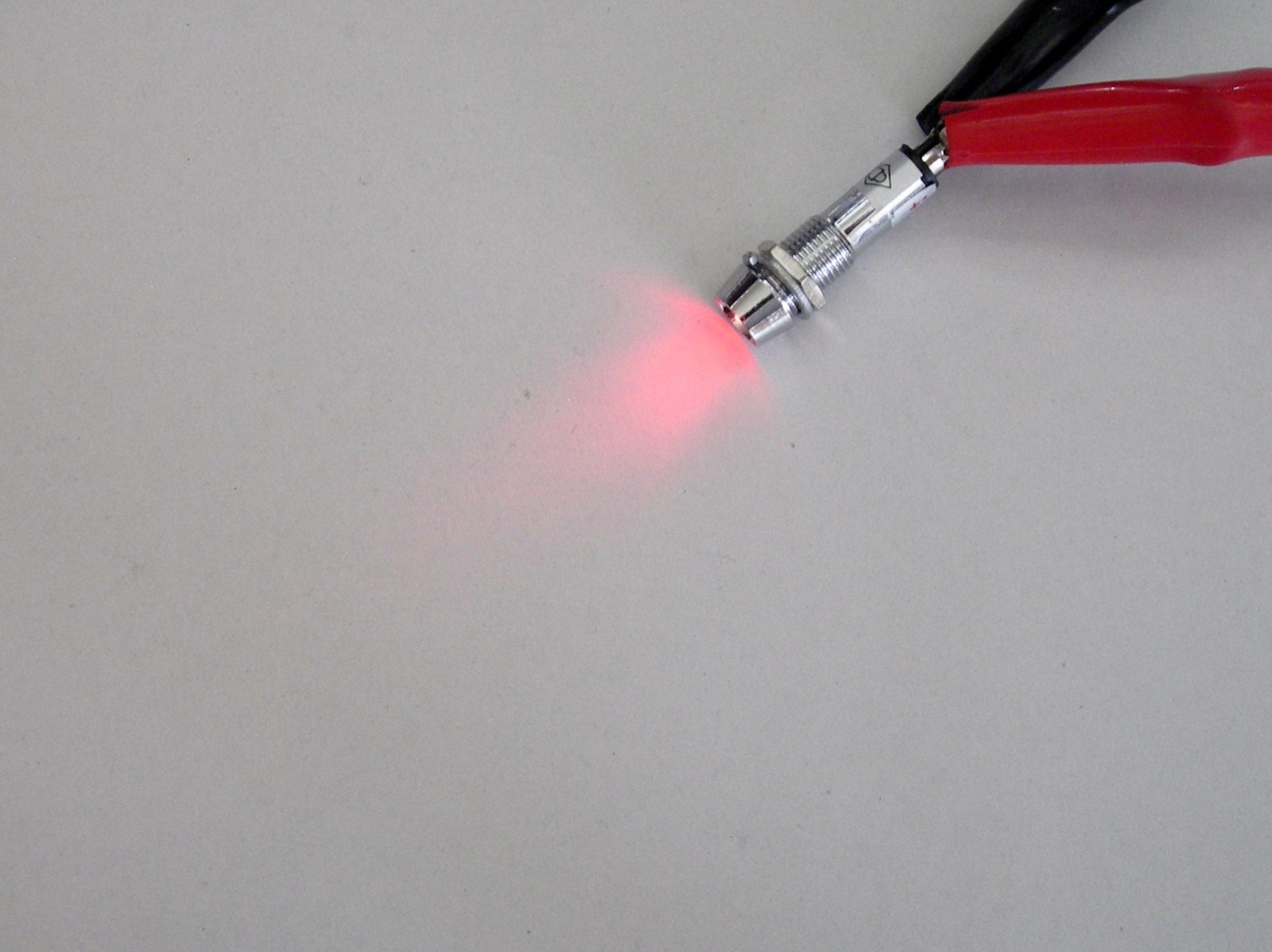 4 BBT 12 volt Red LED Indicator Lights in Chrome Metal Bezels