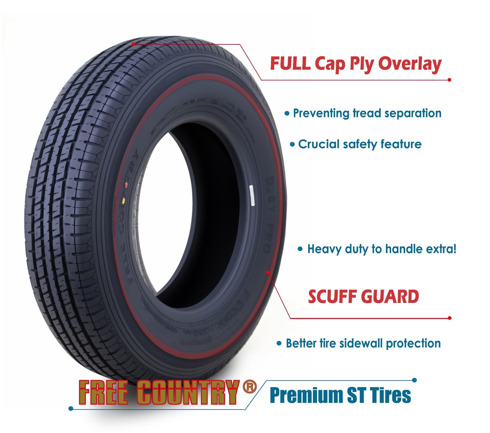 FC Trailer Tire Assembly ST205/75R14 8-Ply Black Mod Rim 5 Lug on 4.5″