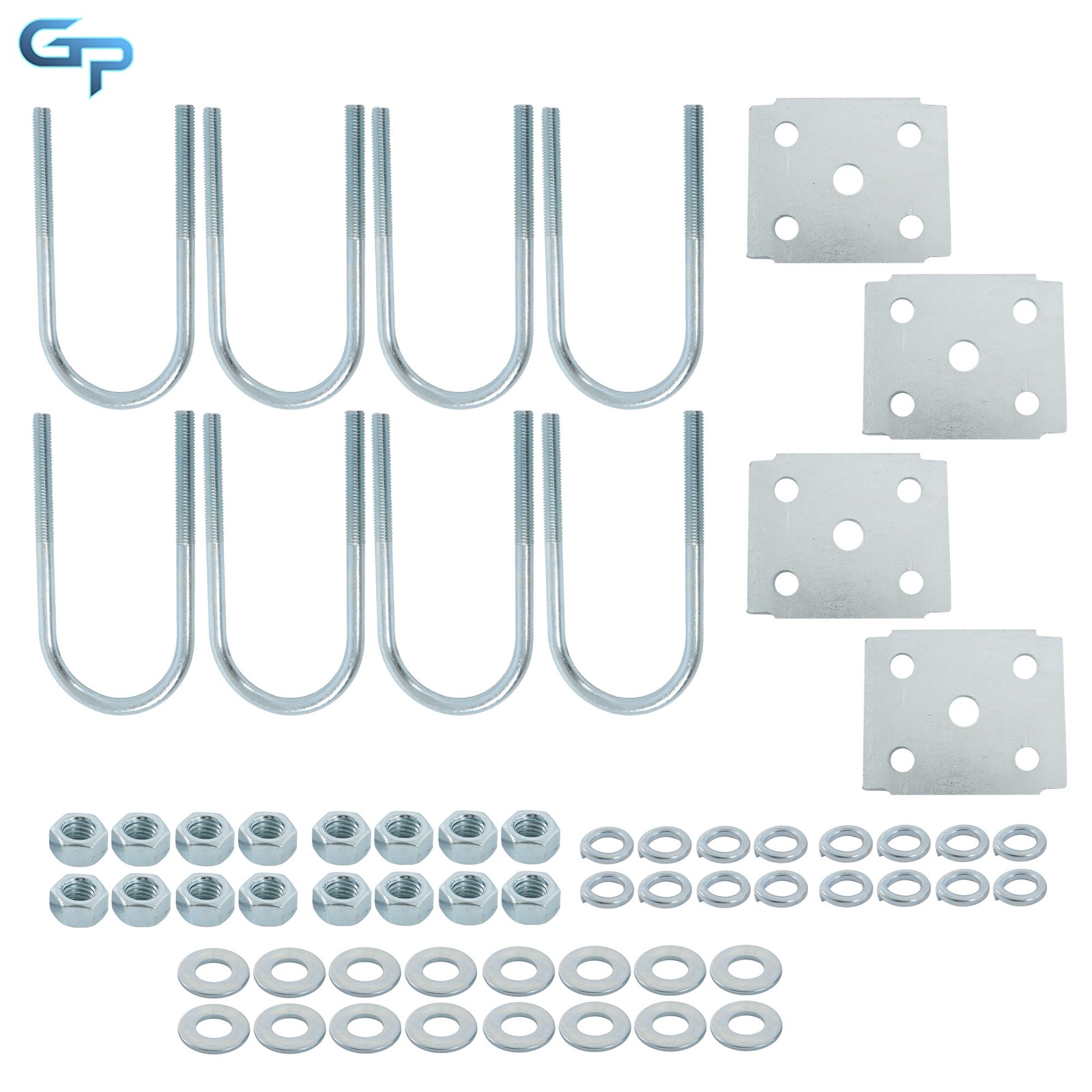 For 3500 lb Trailer Axle U Bolt Kit-2-3/8″ Round Axle 5-1/2″ Long 1/2″ Diameter