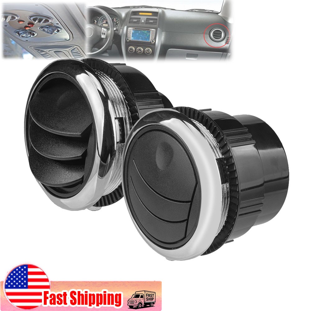 2PCS 46mm Round A/C Air Conditioning Ceiling Outlet Vent For RV Car Boat Black
