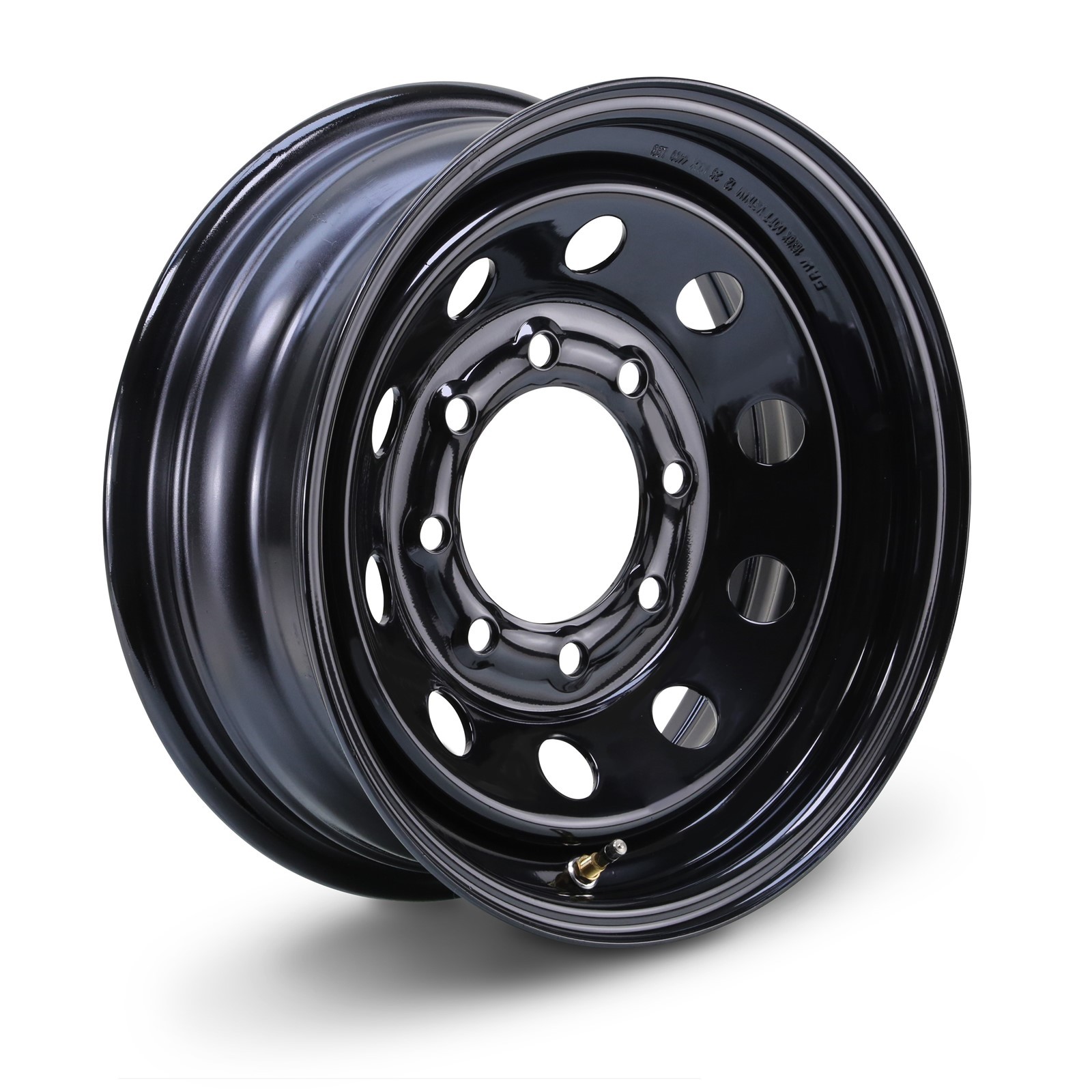 LIBRA 16×6 HD 4400lbs Trailer Wheel 8 Lug on 6.5″ Bolt Pattern Black Mod-17061