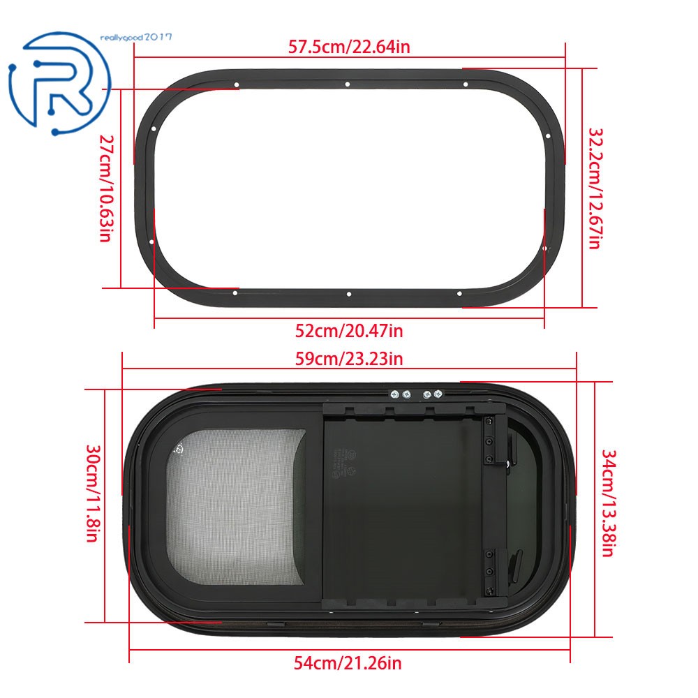 12″~18″ W×16″~30″ H Travel Trailer Window Vertical Sliding RV Window Easy Glide