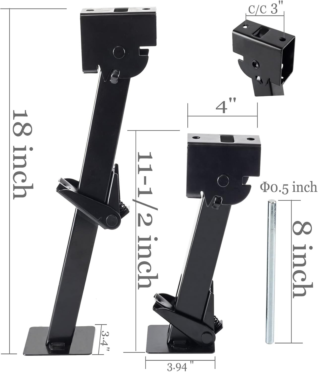 Set of 4 Trailer Stabilizer Leveling Jacks Folding Telescoping RV Camper 1000lb