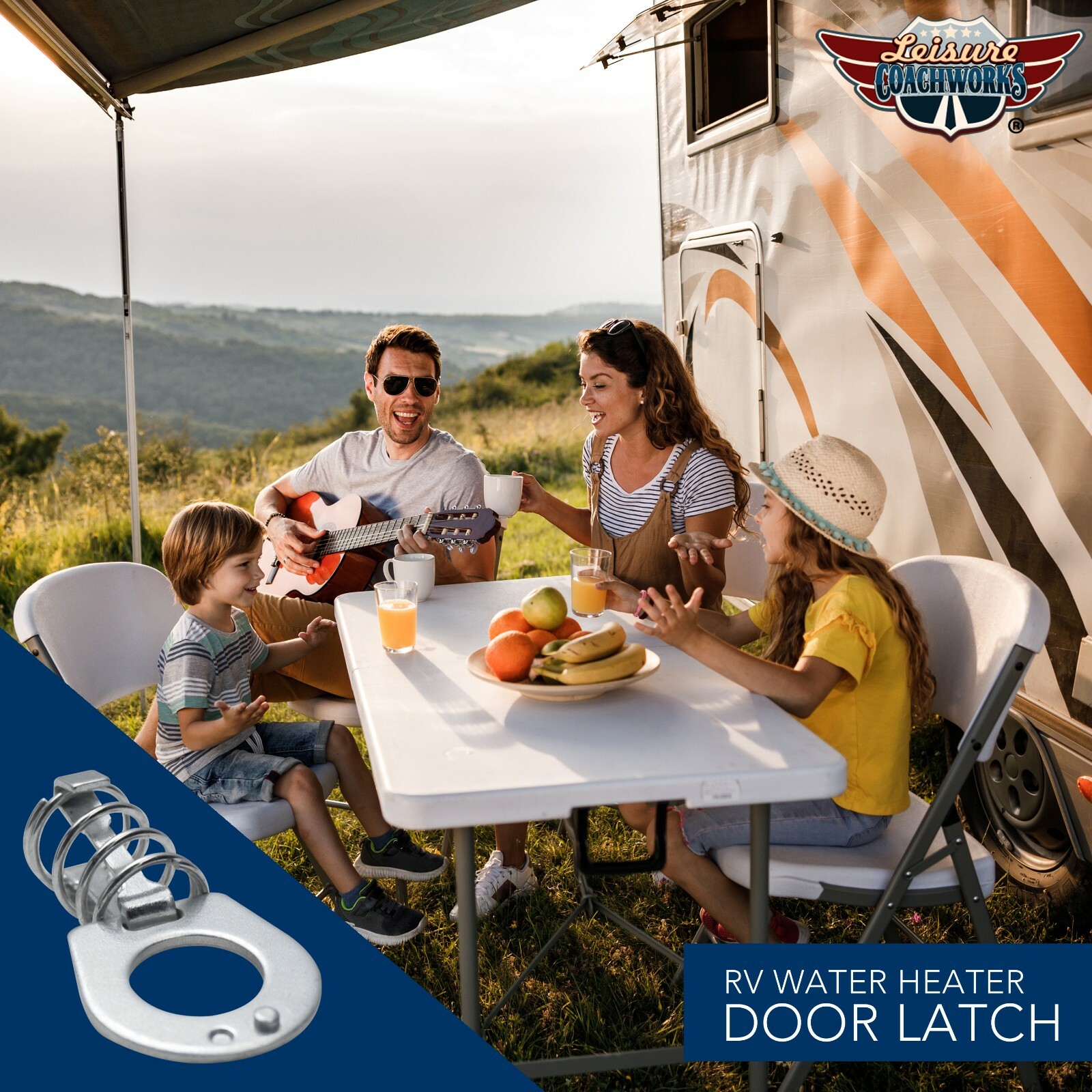 Leisure Coachworks RV Water Heater Door Latch 4 PACK Trailer Camper