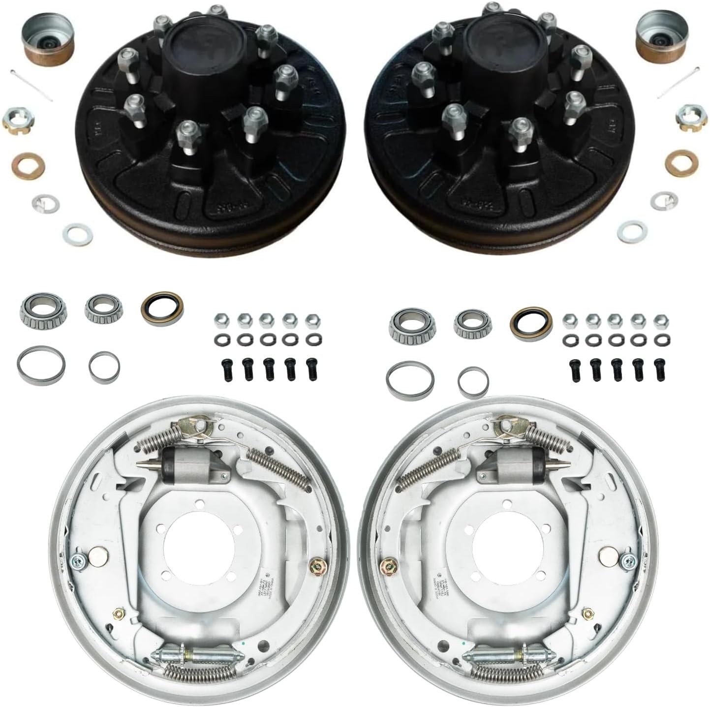 7K Trailer Brake & Drum Kit 12″x2″ Hydraulic Free Backing 9/16″-18 Studs 8 Lug