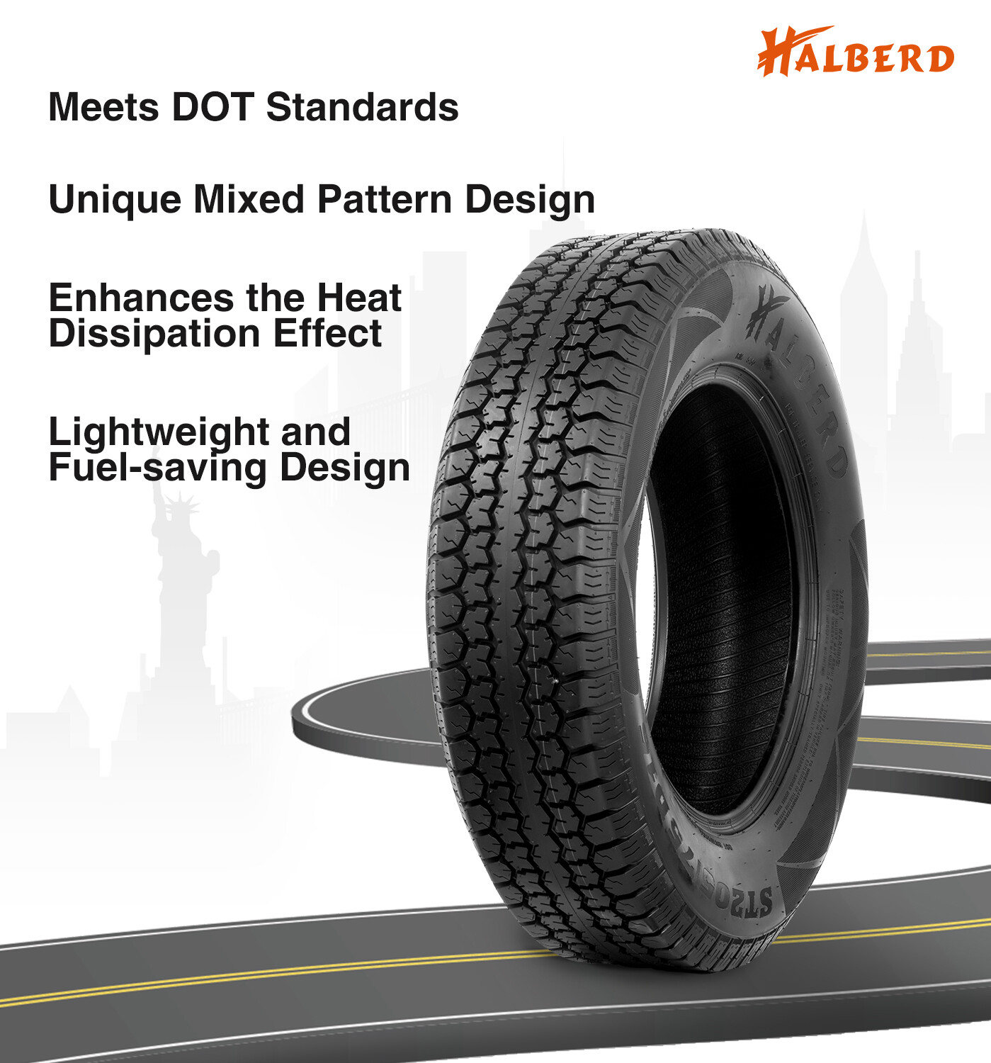 Set Of 2 ST205/75D15 Bias Trailer Tires 6PR 205 75 15 Replacement Load Range C