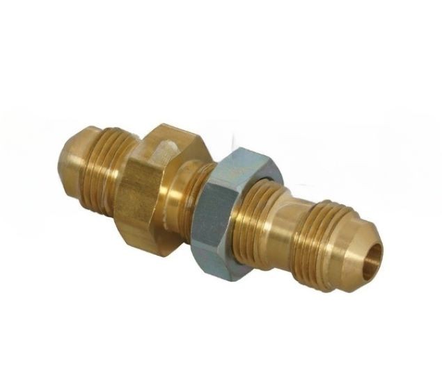31-6 Brass Bulkhead Union Fitting 3/8″ x 3/8″ Flare for RV Propane Line