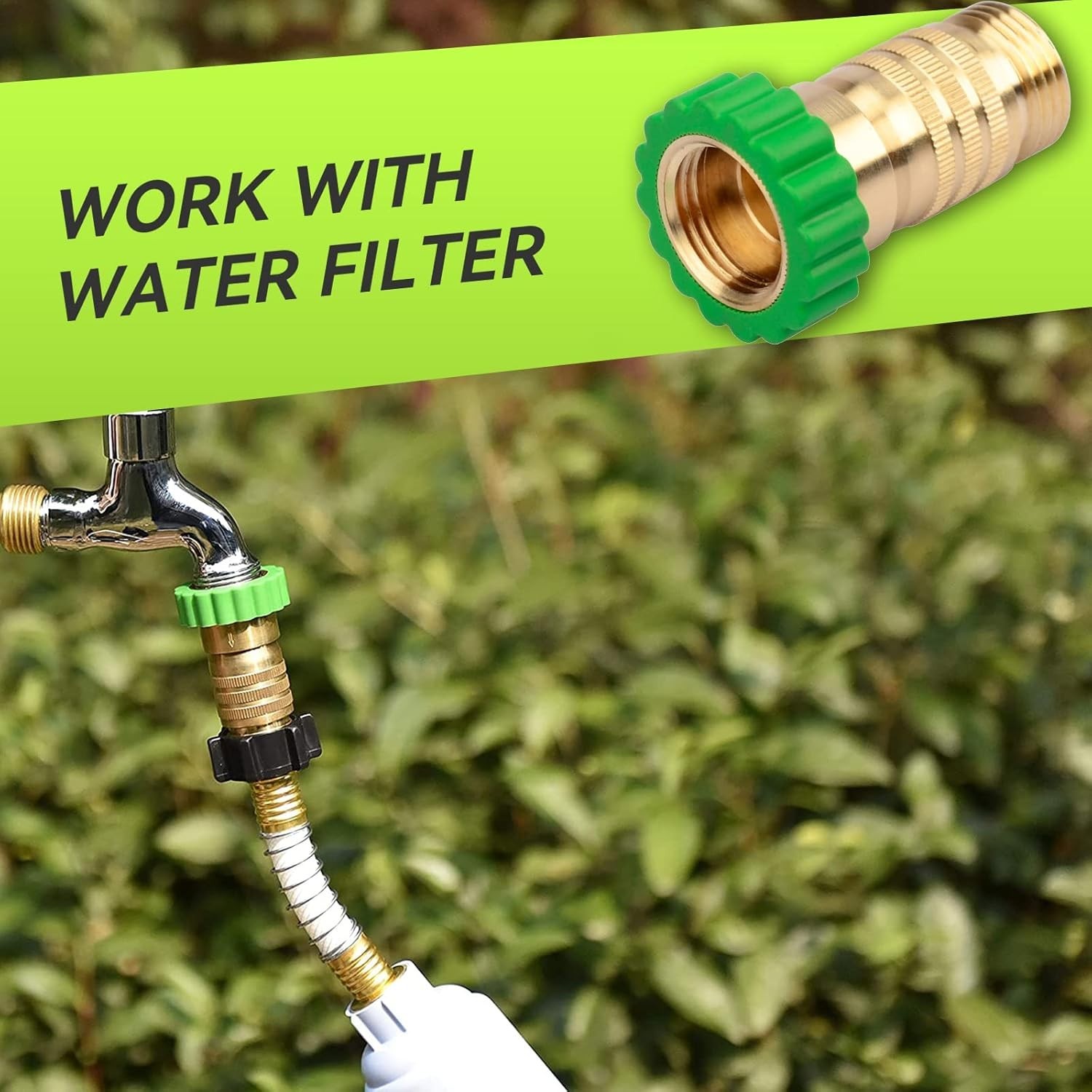 Inline Water Pressure Reducer, Lead-Free Brass, 40-50PSI