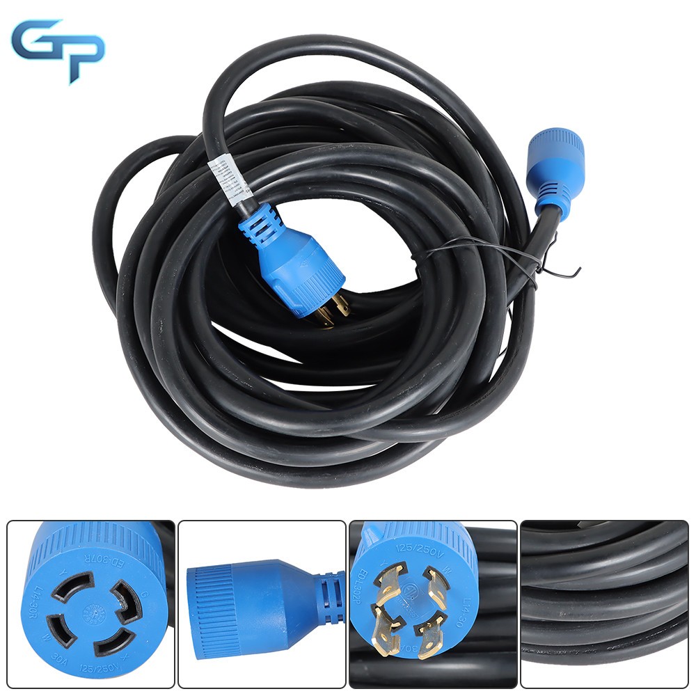 40 FT 30 Amp Generator Extension Cord 4 Prong NEMA L14-30P to NEMA