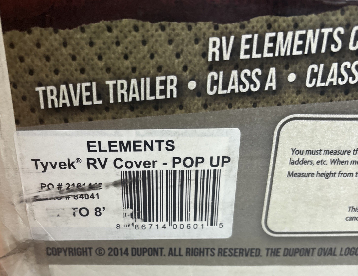 Elements All-Climate Pop-Up Camper Cover | Fits 85” W & 54” H—NEW—See Below—