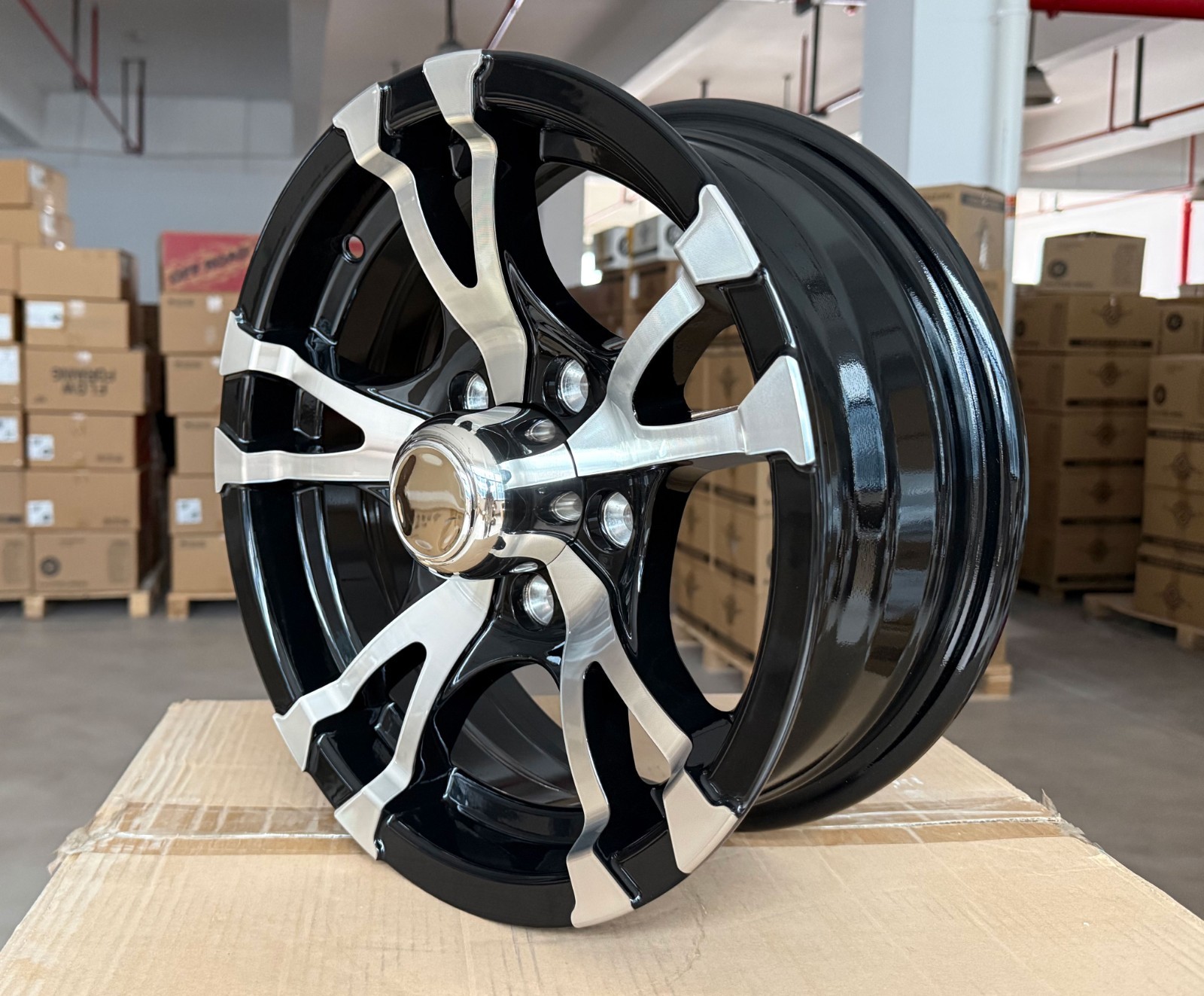 1pc 15X6 Aluminum Trailer Wheel,5 Lug 4.5 Center，Load capacity 2240 pounds