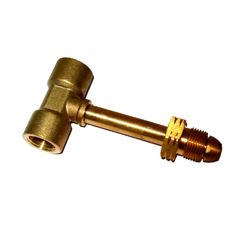 LPG Propane Gas Extended Tee Pigtail T Splitter POL Male TO 2 x POL Female Brass