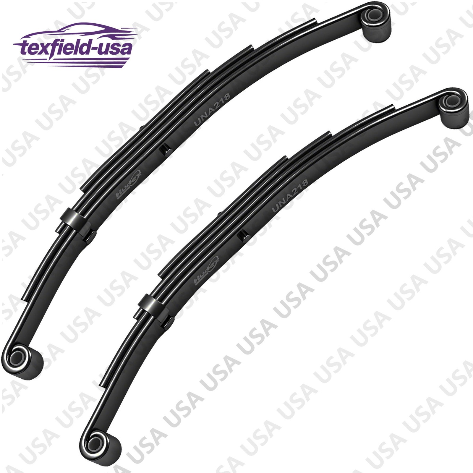 Trailer Leaf Spring 4 Leaf Double Eye 2500lbs Cap for 5000lbs Axle -Set 2