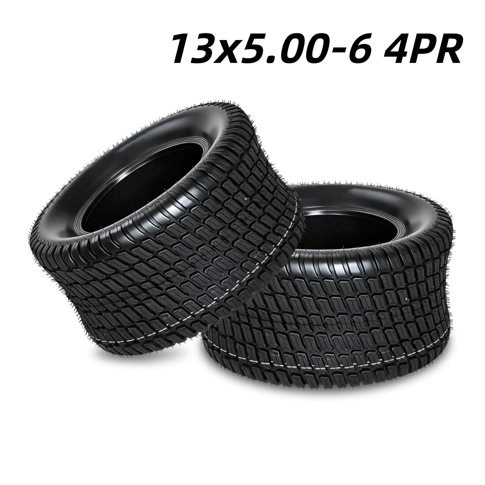 Set 2 13×5.00-6 Lawn Mower Turf Tires 4Ply 13x5x6 Garden Tractor Tire Tubeless