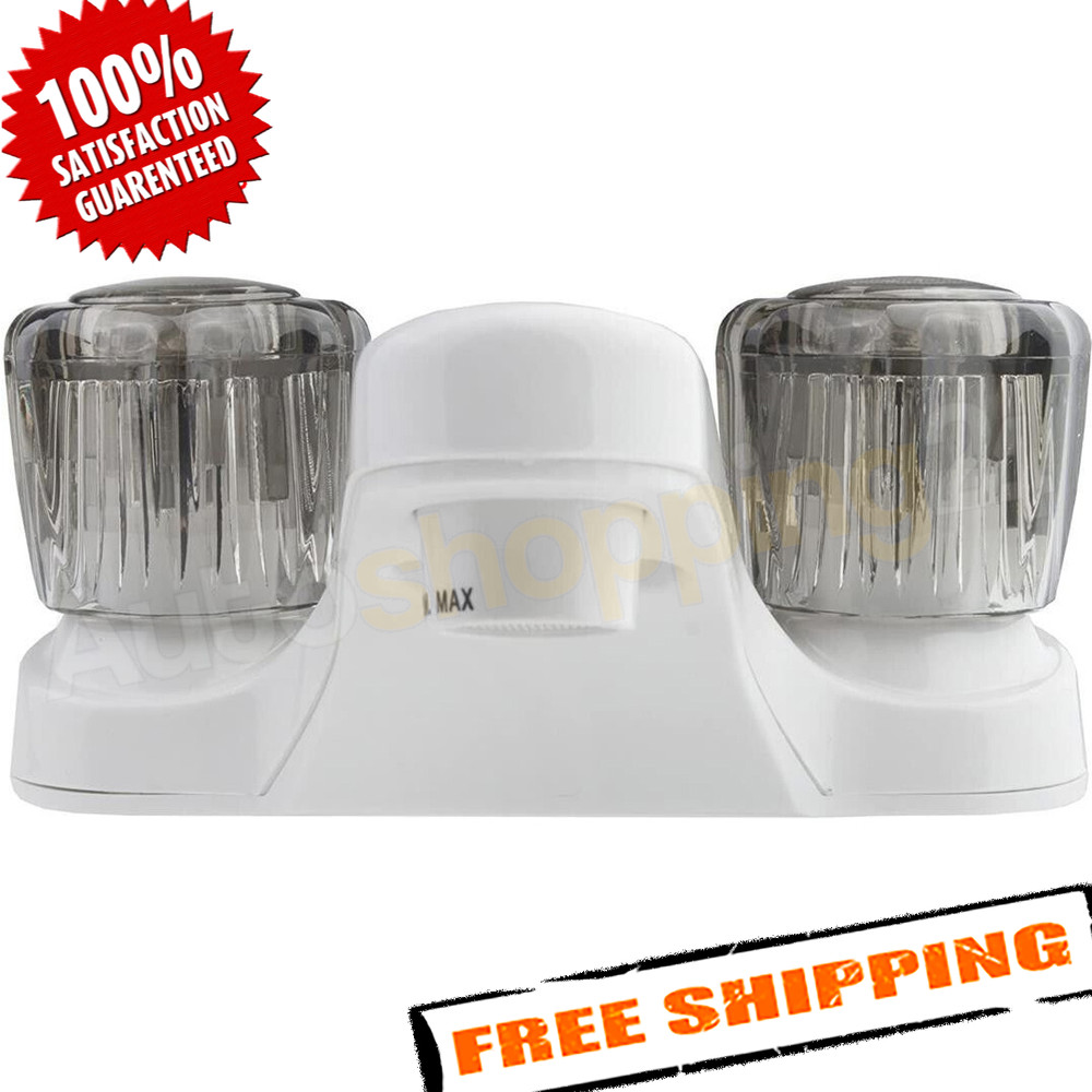 Dura DF-PL700S-WT Plastic White Low-Arc Lavatory Faucet w/ Smoked Knobs Handles