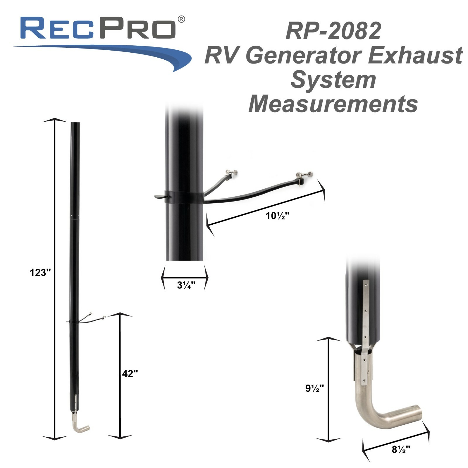RecPro RV Generator Exhaust Extension Kit