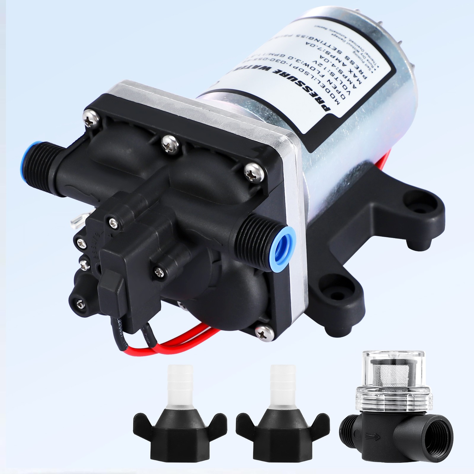 Replace For SHURflo 4009 12v Water Pump & Twist on Filter for Caravan Boat 55PSI
