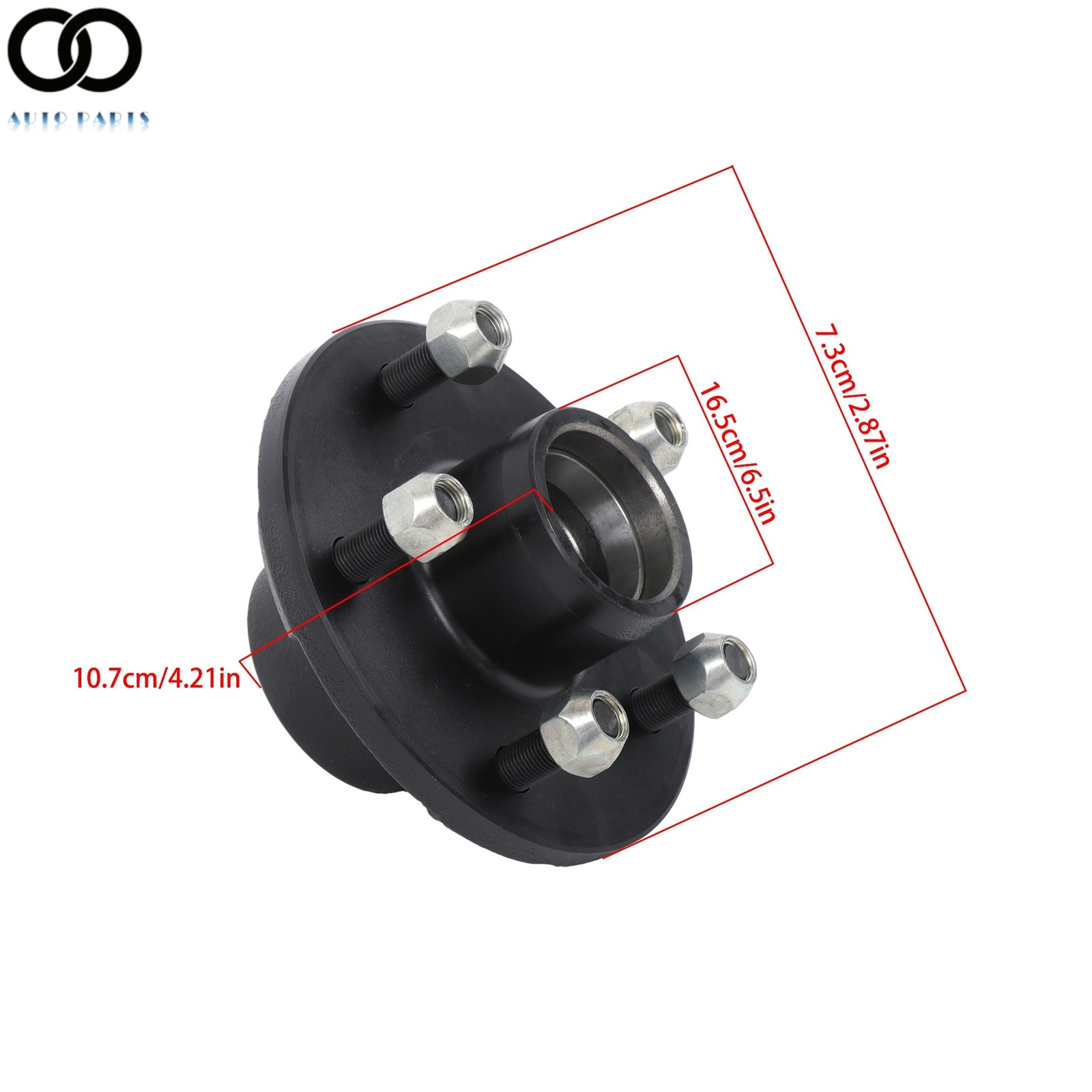 For 3500 lbs Axle #84 Trailer Spindle 5 on 4.75″ Trailer Hub Kit w/ Bearing Kit