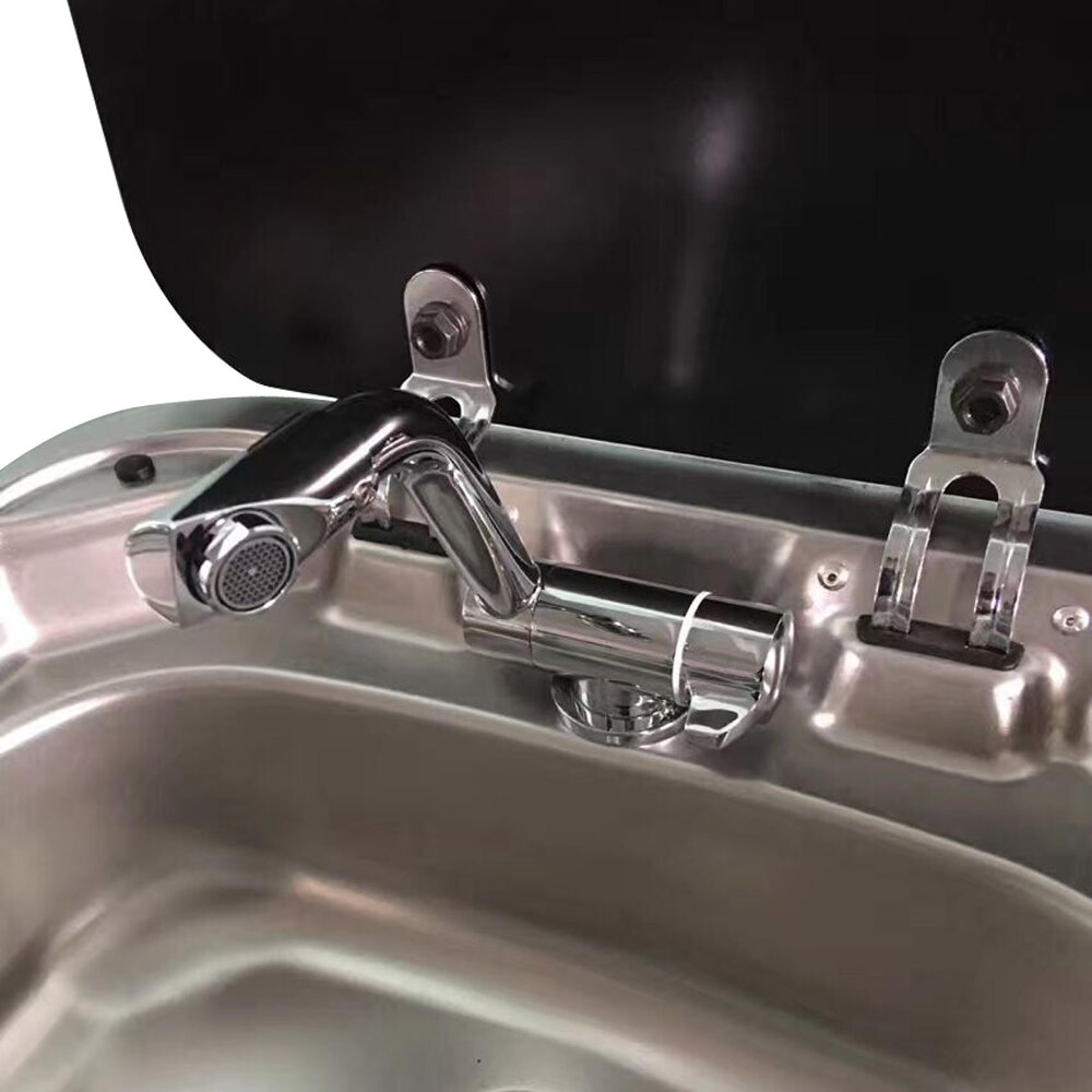 RV Caravan Copper Faucet Foldable Marine Boat Faucet Hot/Cold Water Swivel Tap