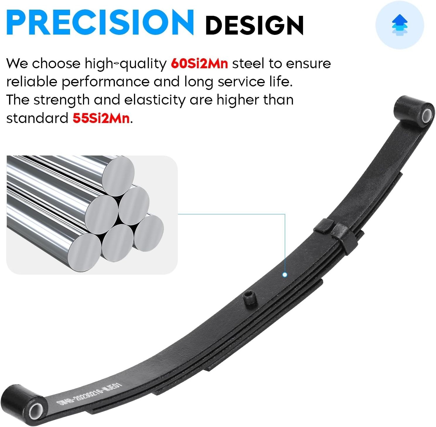 4-Leaf Suspension Spring Kit 1750lb for 3500lbs Trailer Axle w/ U-Bolt & Hanger