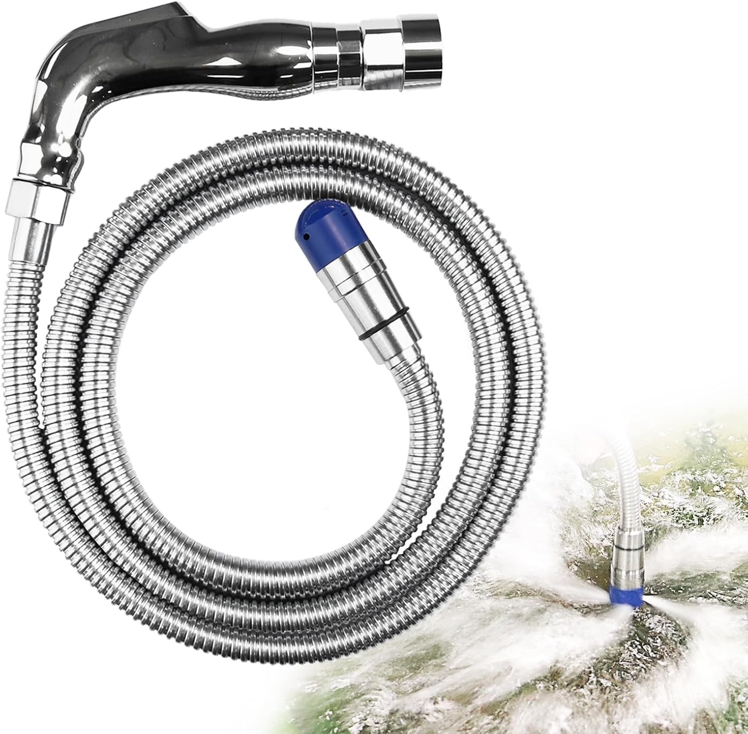 RV Black Tank Flexible Swivel Stick Rinser 57 Inch, Stainless Steel Camping