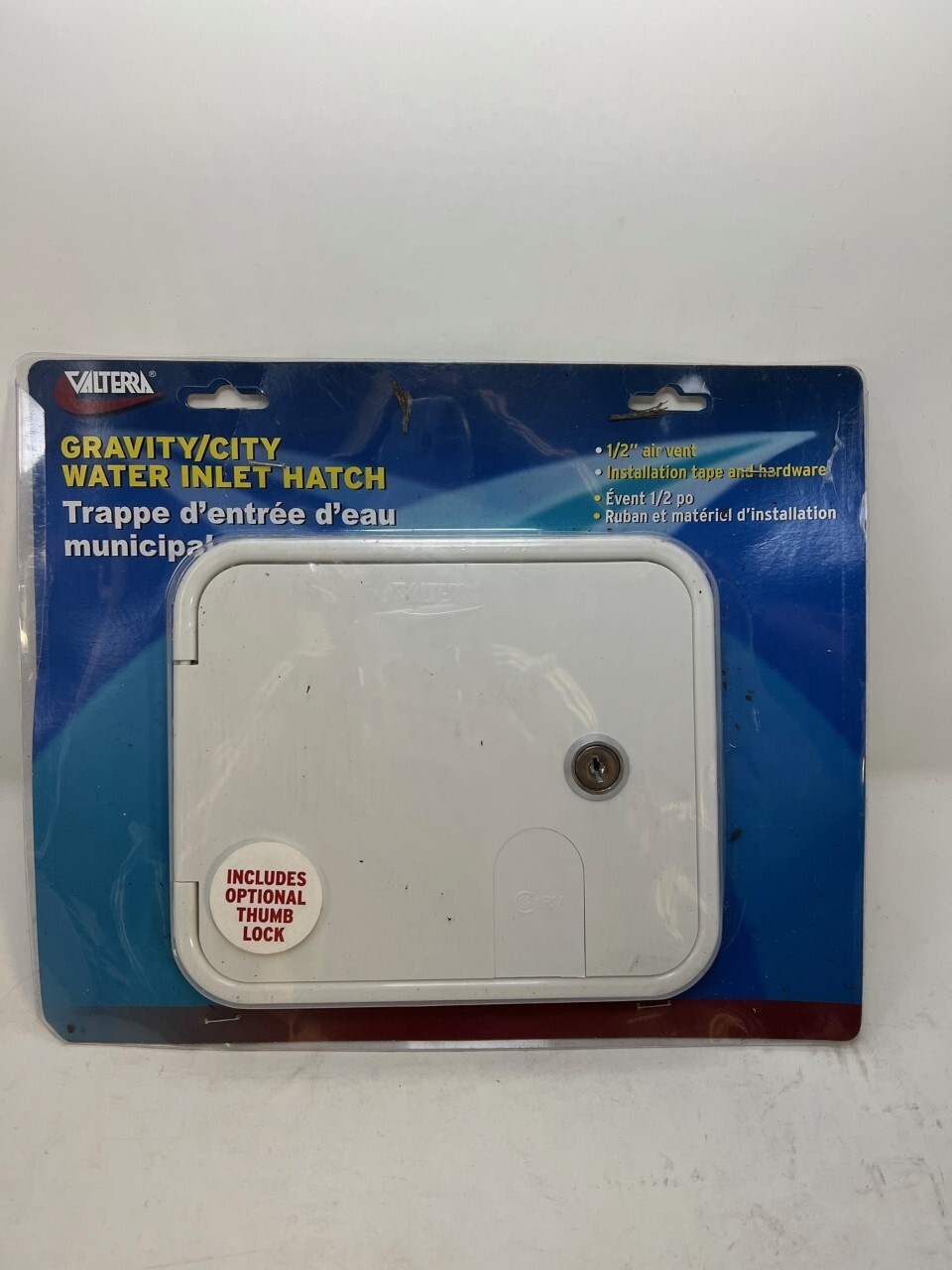 Valterra A01-2004VP White Carded Gravity/Plastic City Water Inlet Hatch
