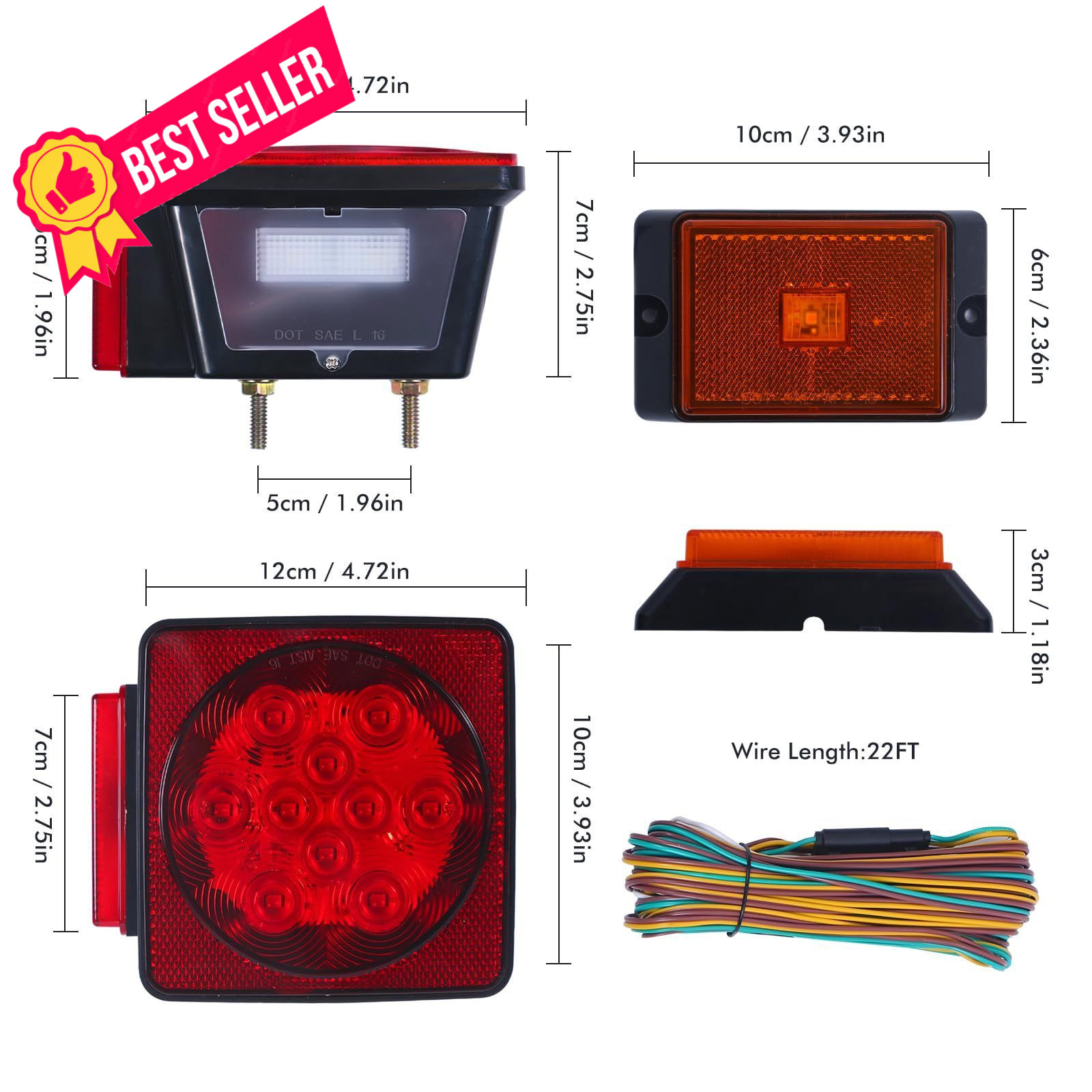 MAXXHAUL 70205 Trailer Light Kit – 12V ‎12 x 11.3 x 3.7 inches, 12 watts, Red