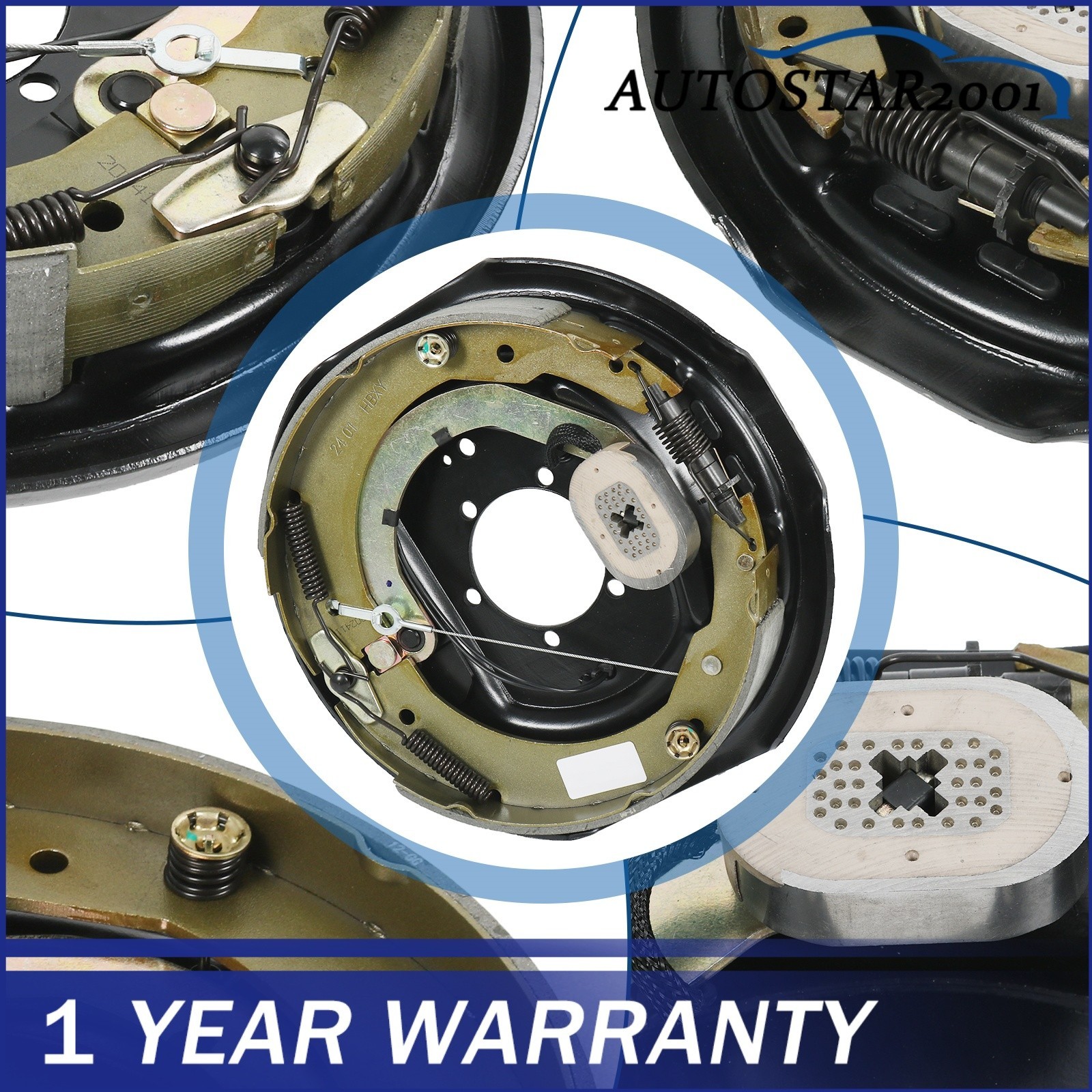 2 Set For Dexter Nev-R-Adjust 7000 Self 12″ Trailer Backing Plate Brake Electric