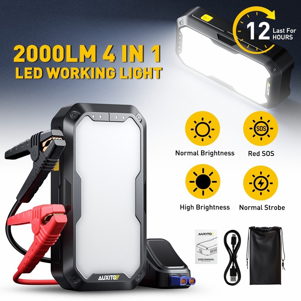Portable Car Jump Starter,2,000A Battery Charger,SuperSafe 12V Lithium Jump Box