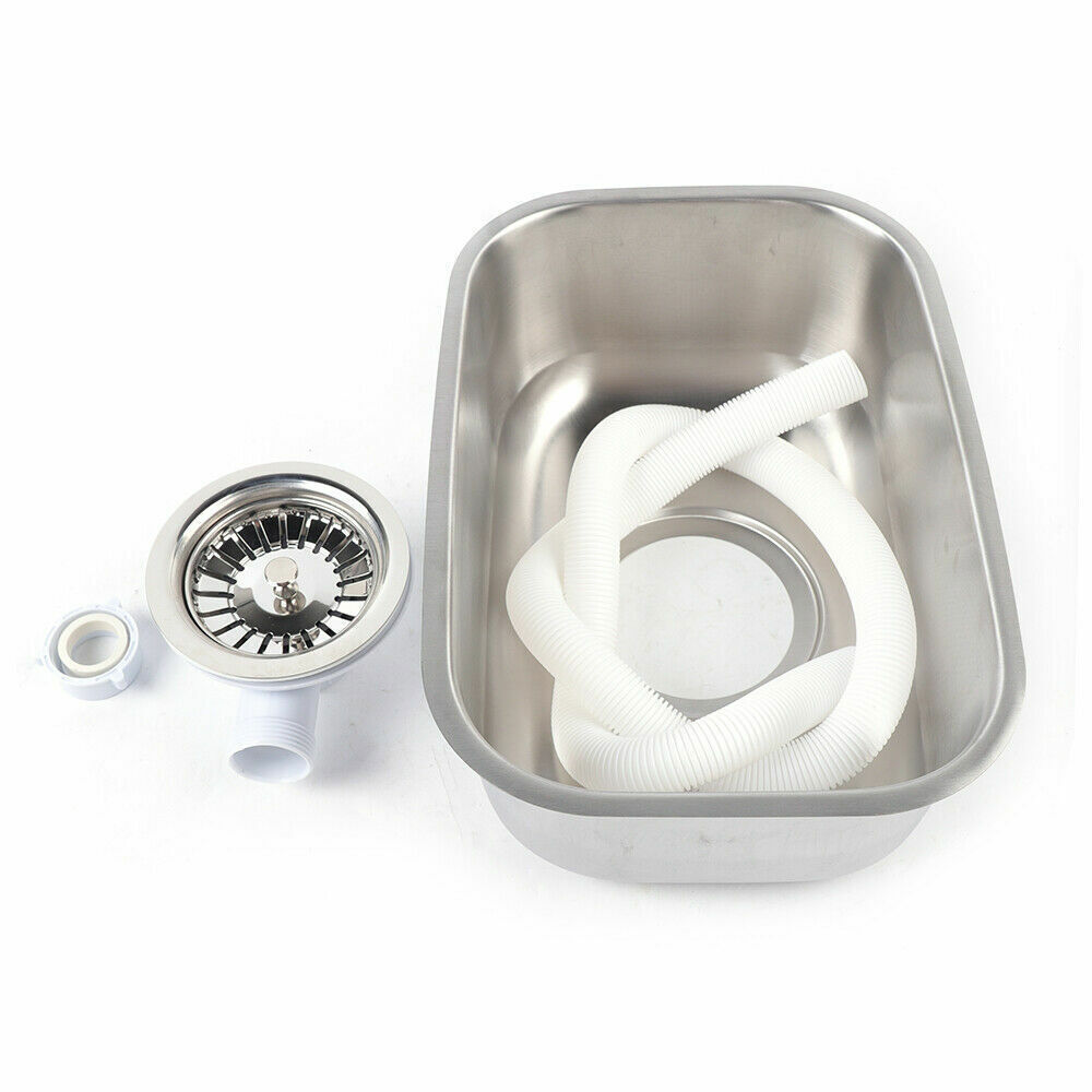 Small Stainless Steel Narrow Rectangle Undermount Sink Compact Bar Sink Kitchen!