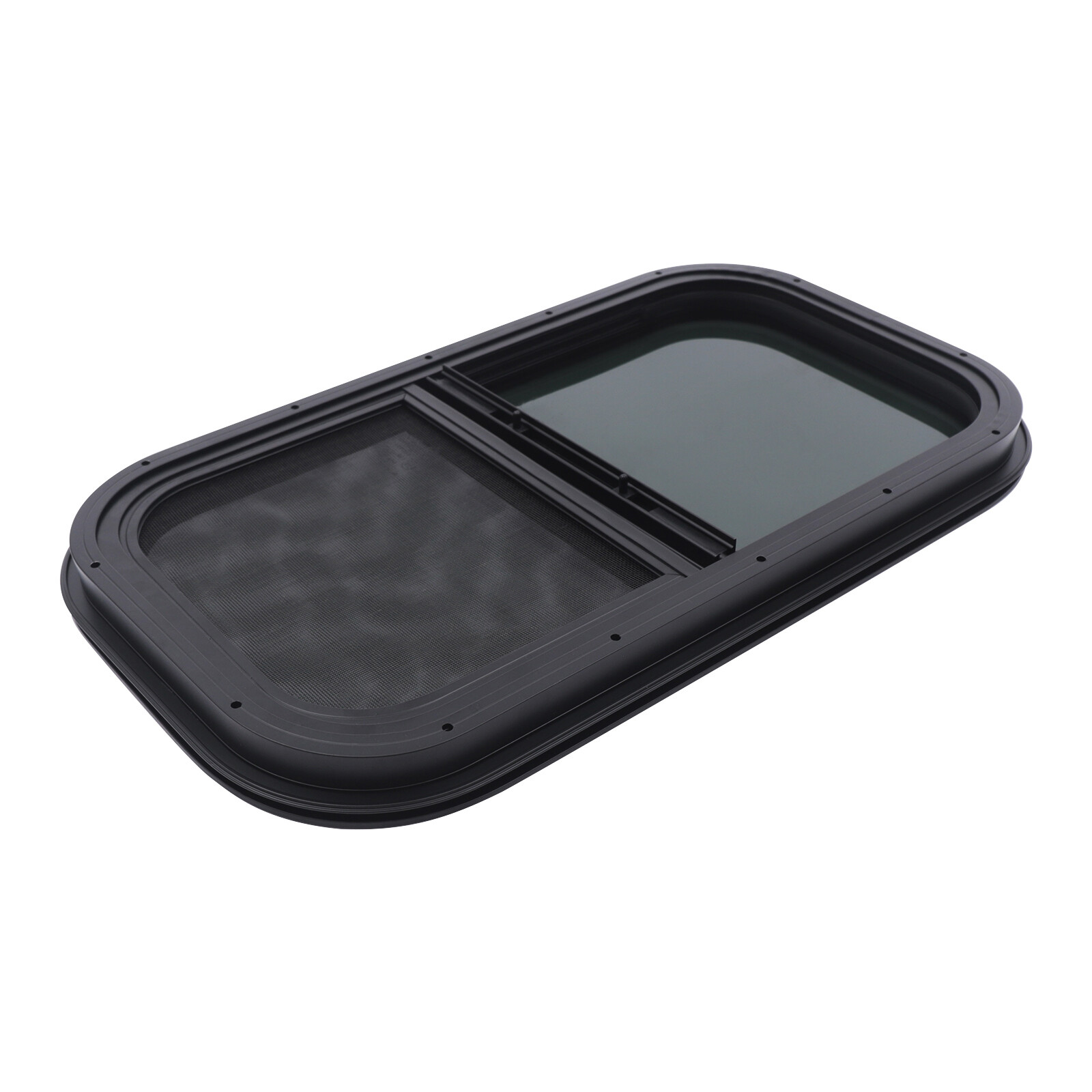New Vertical Sliding Black RV Window 12”x22” Wall Includes Mounting Ring