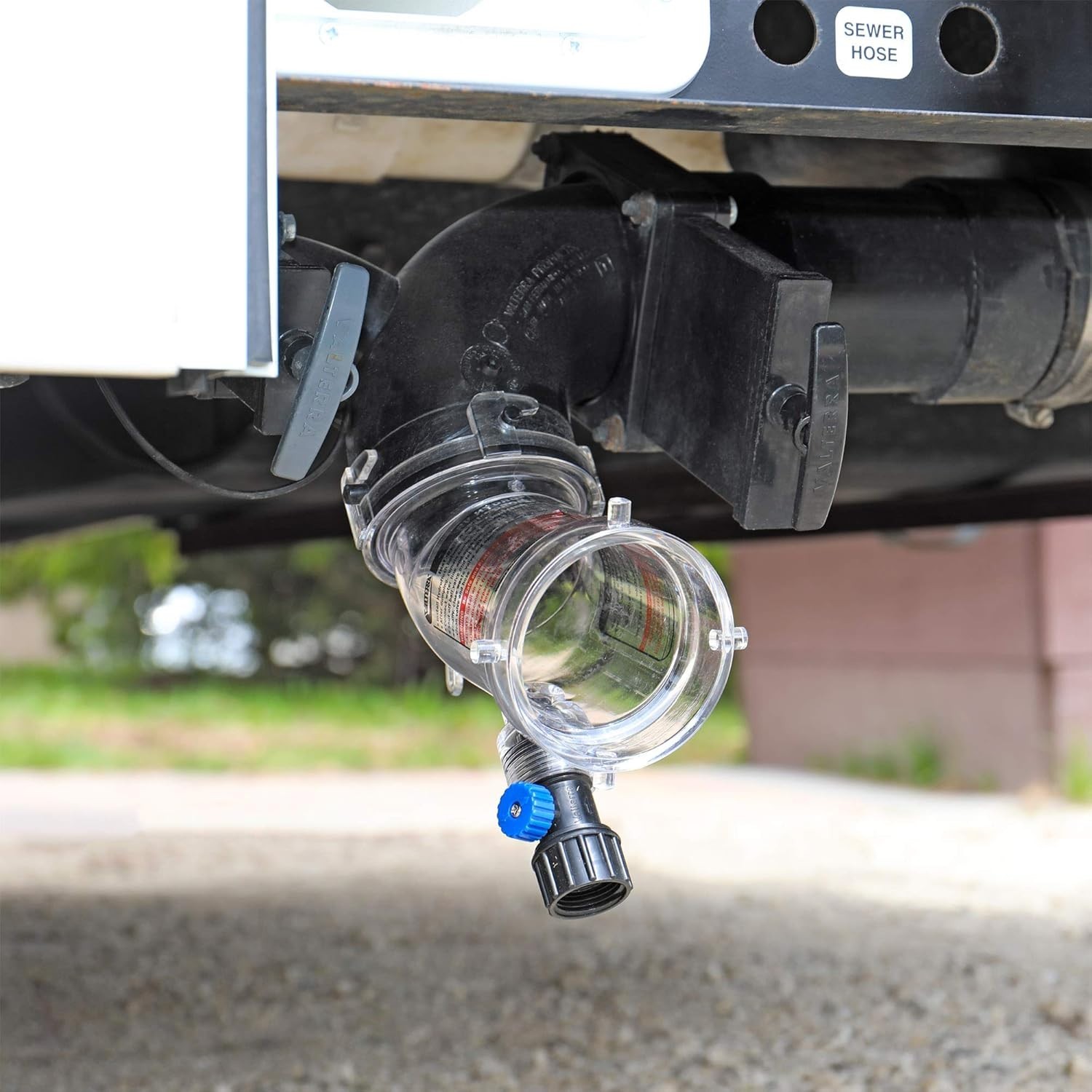 45 Degree Hydroflush Attachment with Clear View & Backflow Prevention for RVs