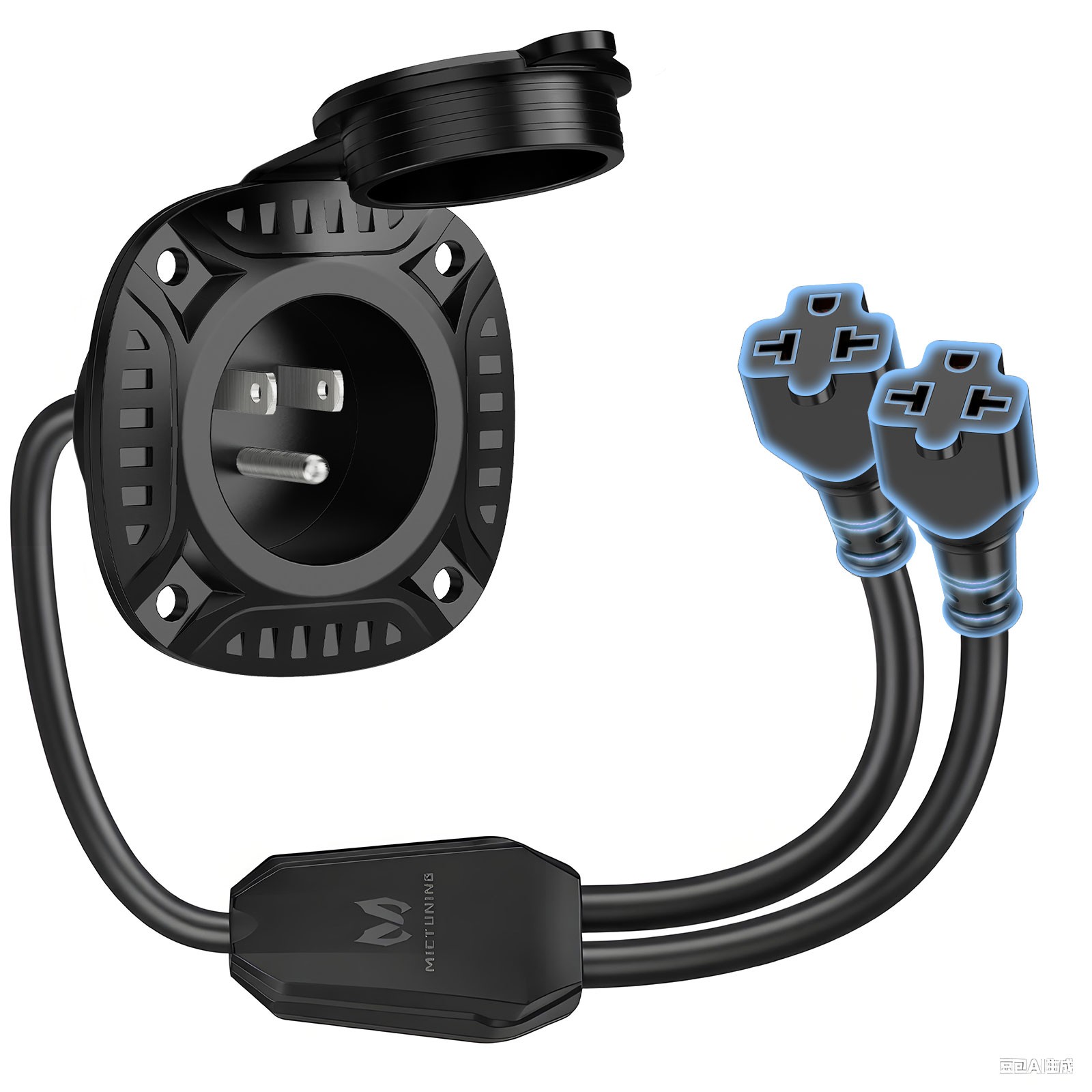 MICTUNING 20A 125V AC Port Plug, 12 AWG Shore Power Inlet Plug 20” Extension