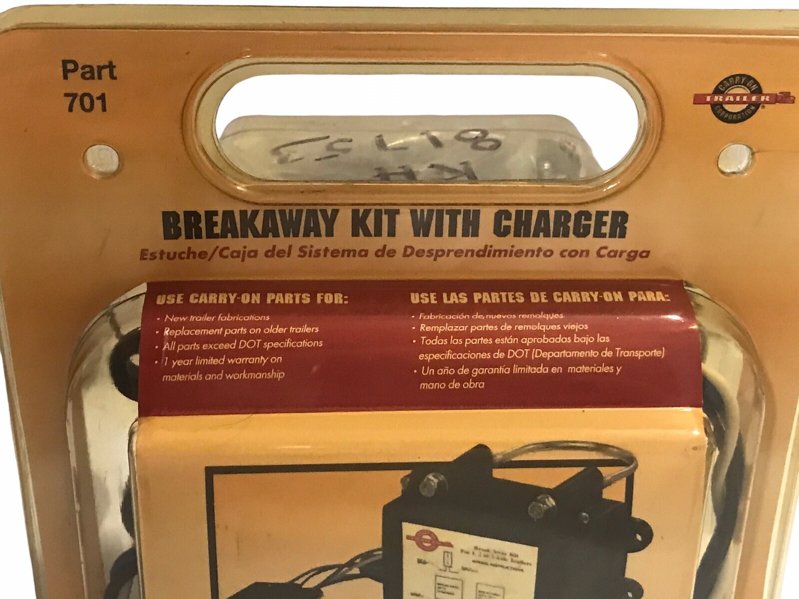 Trailer Breakaway Kit with Charger Carry-On Trailer Part# 701 -NEW OLD STOCK