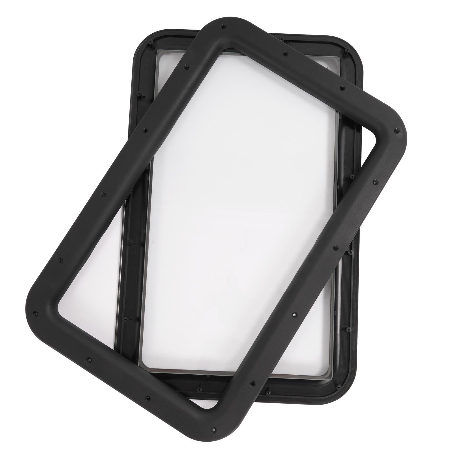 Black RV Entry Entrance Door Window For RV Camper Cargo Truck Trailer
