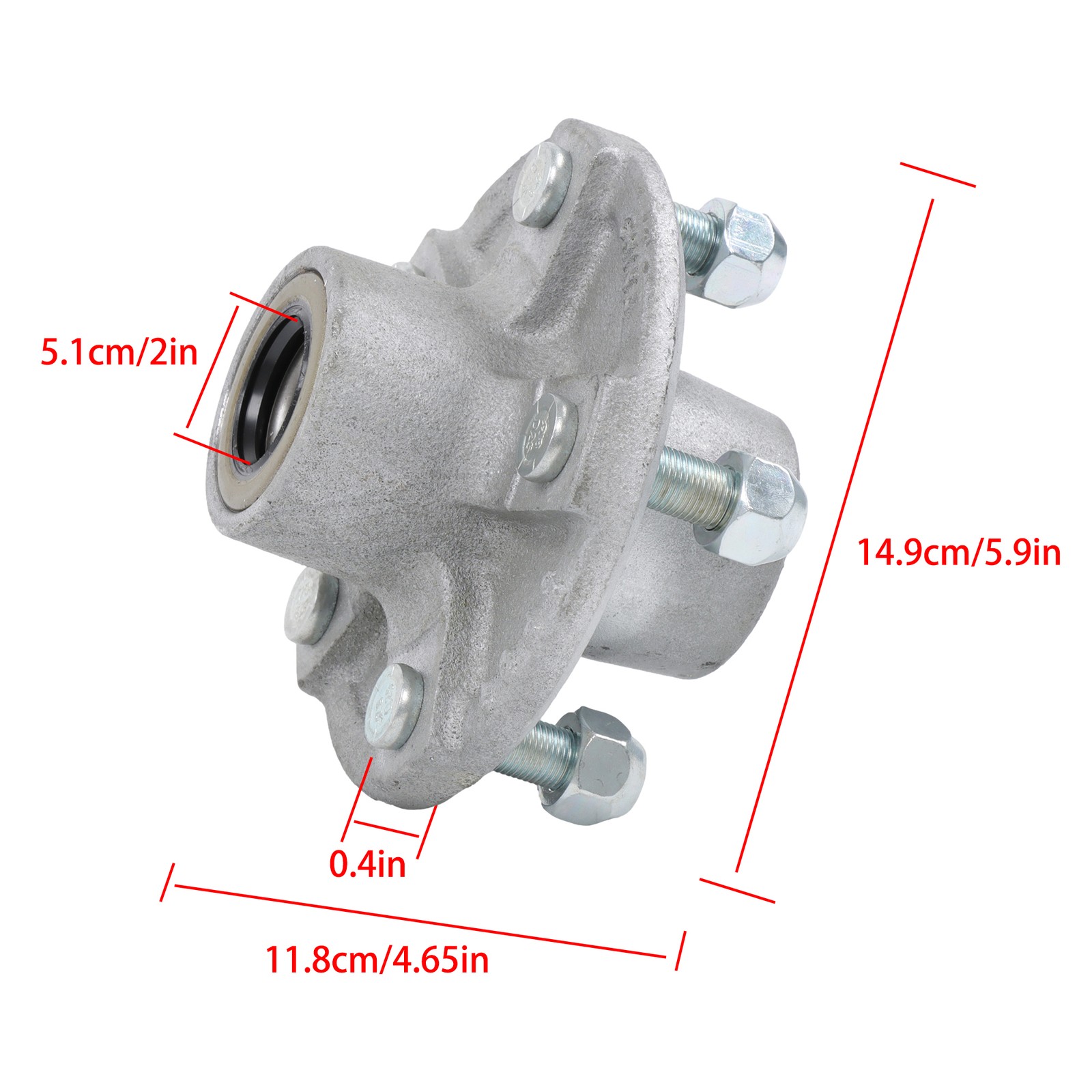For 2klbs. 1.0625″(6 pieces/set) Pre-Assembled 5 on 4.5″Galvanized Trailer Hub
