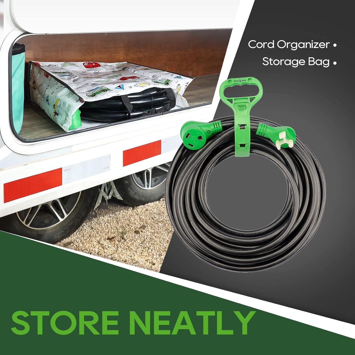 Heavy Duty 30 Amp RV Extension Power Cord – Durable 15 Feet with Power Indicator