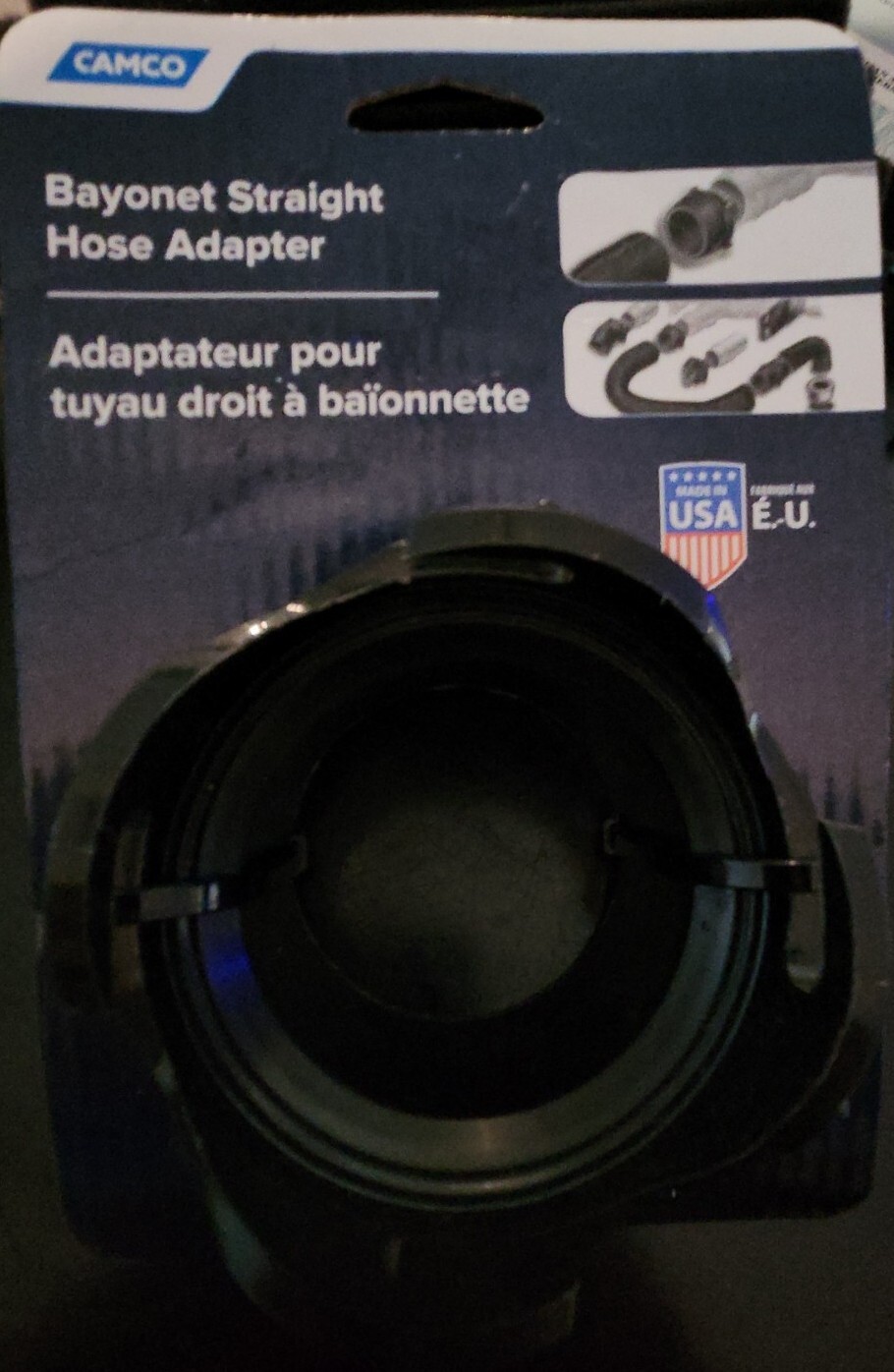 Camco BAYONET STRAIGHT HOSE ADAPTER – #39413 – New