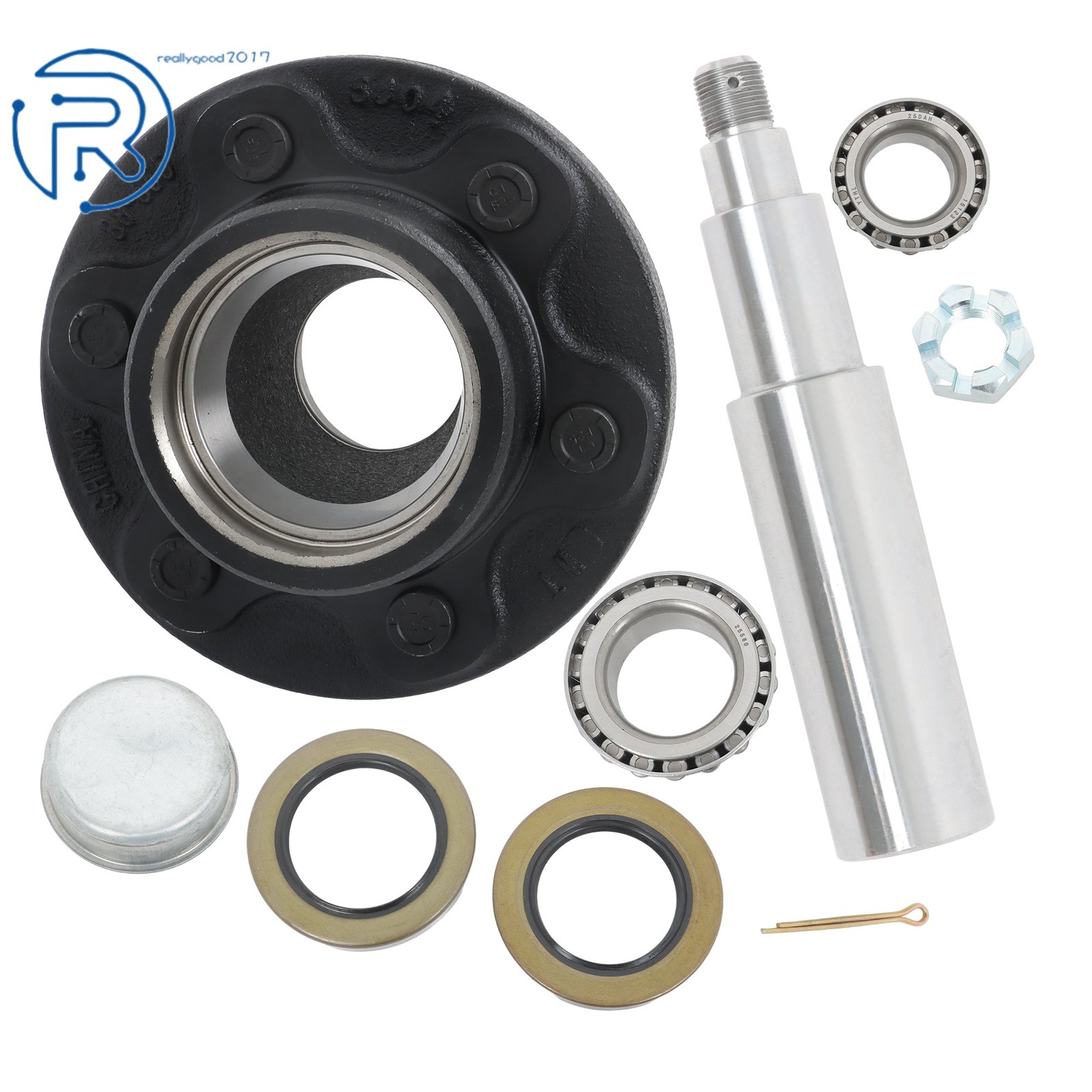 #42 Circle Spindle 5000 lbs 6 on 5.5 Lug Trailer Idler Hub Kit w/Bearing Kit