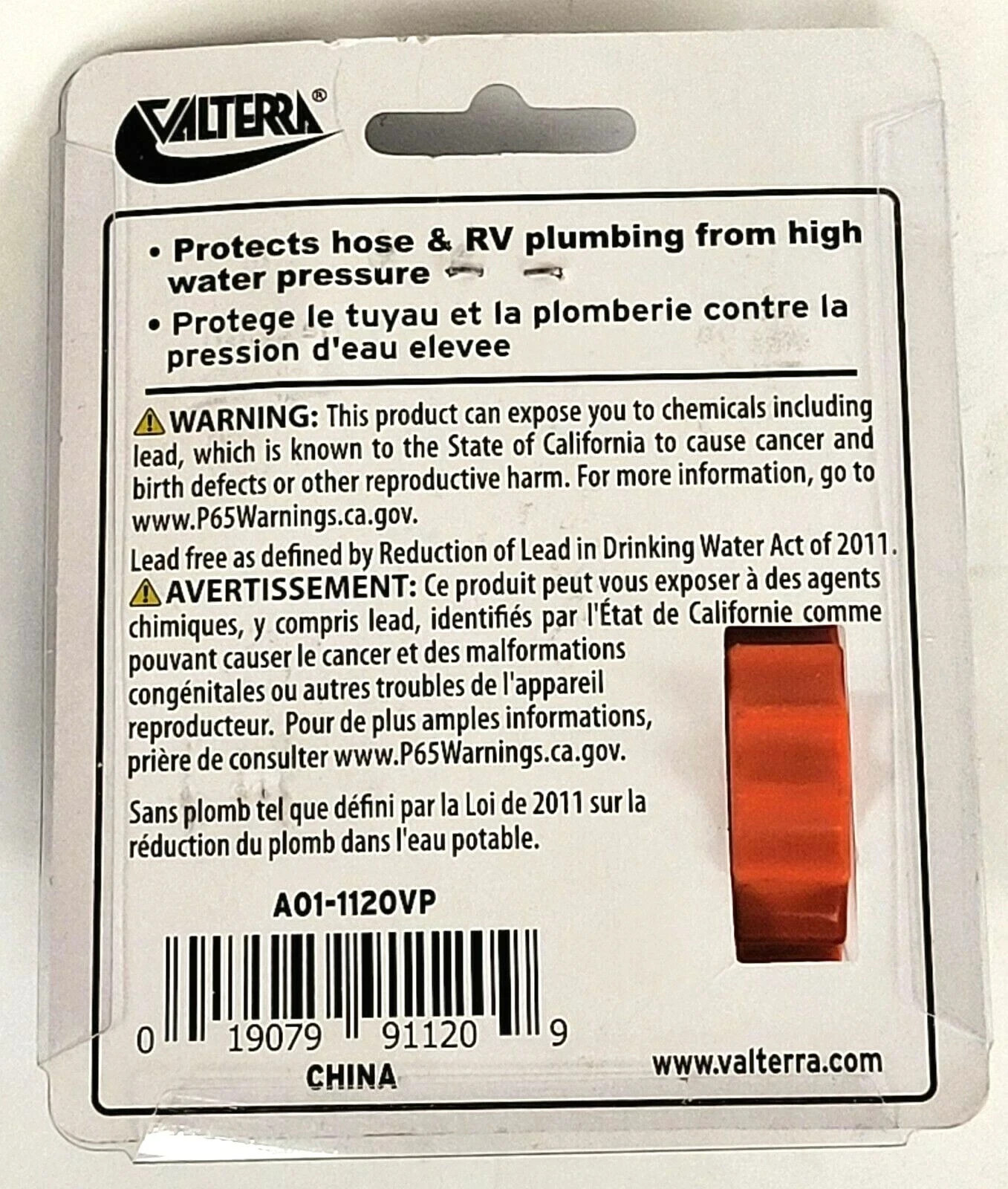 Valterra A01-112VP Water Pressure Regulator for RV /Camper /Motorhome /5th Wheel