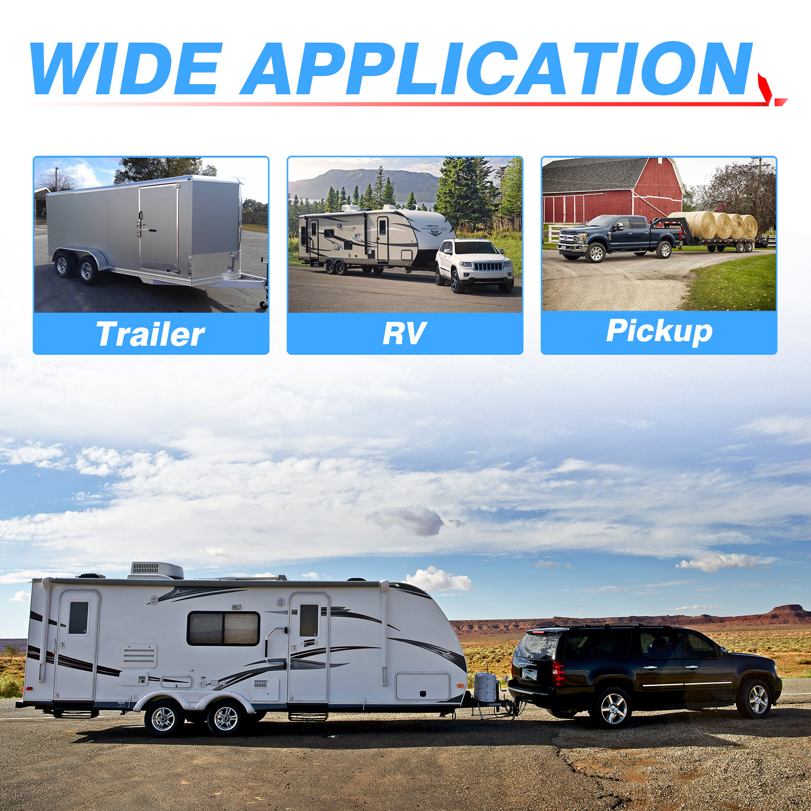 Trailer Break-Away Electric Brake System, Separation Runaway Kit w/LED Indicator
