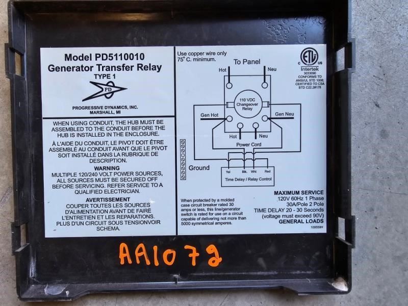 USED PROGRESSIVE DYNAMICS AUTO TRANSFER RELAY PD511010