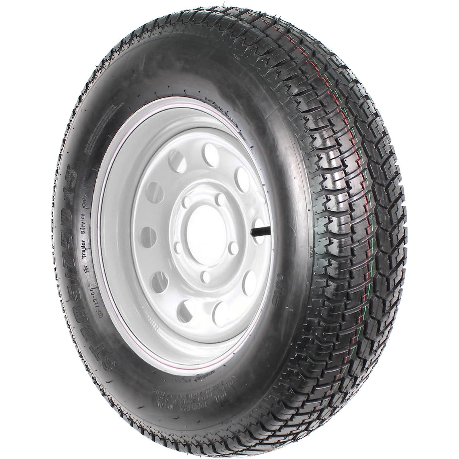 4 Pack ST205/75D15 Trailer Tires on Rims 205/75 15 in. 5 Lug Silver Spoke Wheel