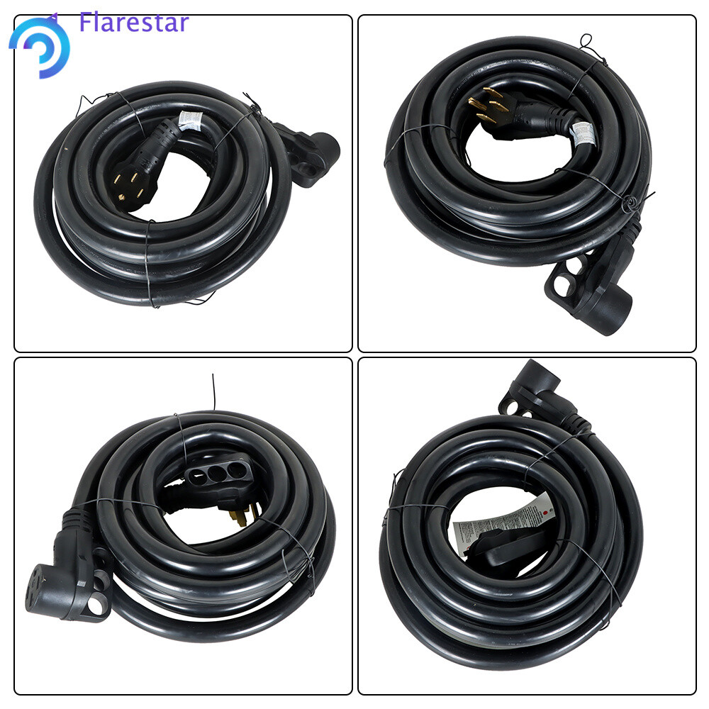 50 Amp RV Power Extension Cord Fit For Trailer Camper 4 Prong 15/25/30/50 Feet