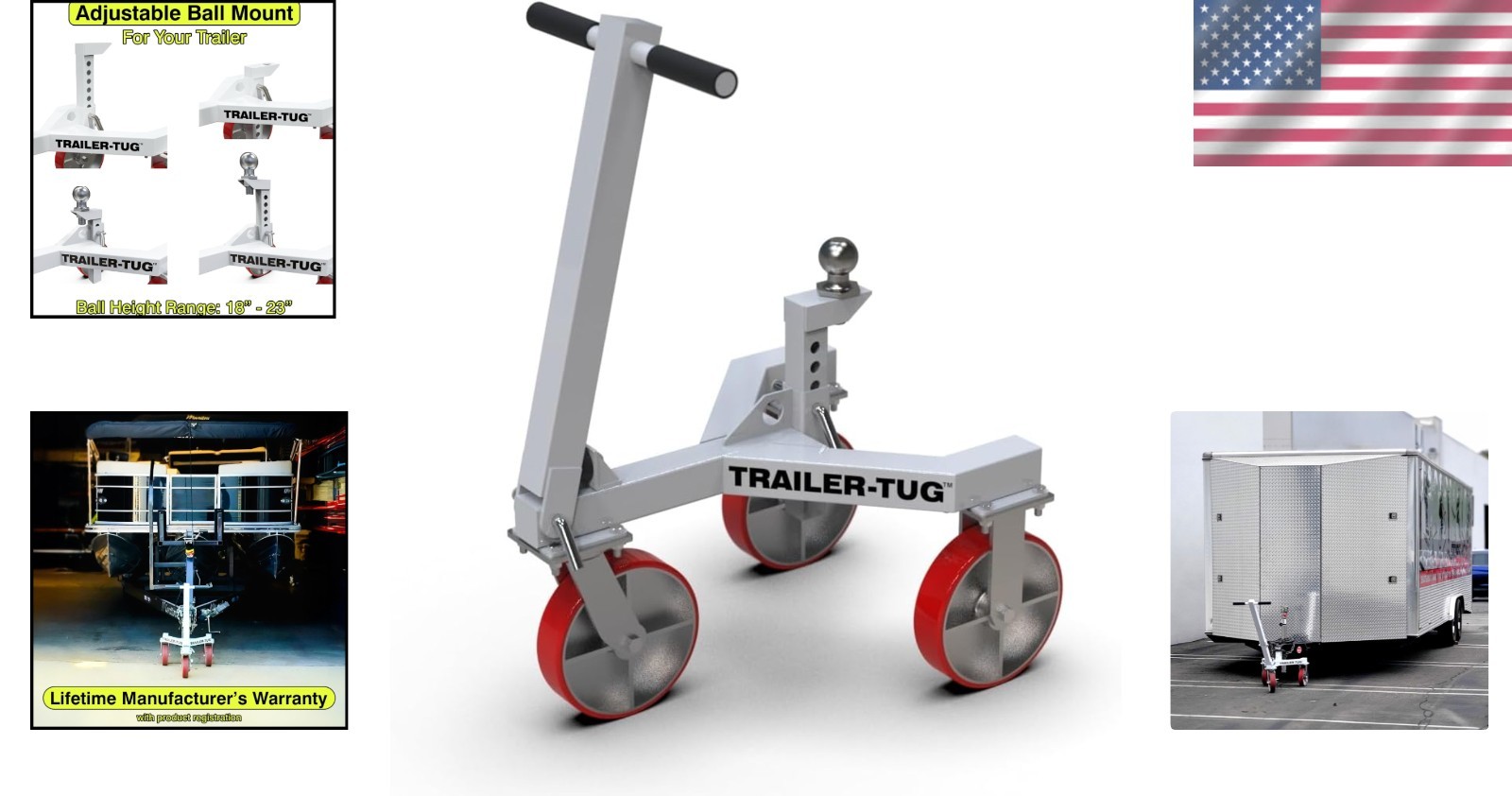 Effortless Trailer Movement Dolly Supports 3500 Pounds Tongue Weight Black Color