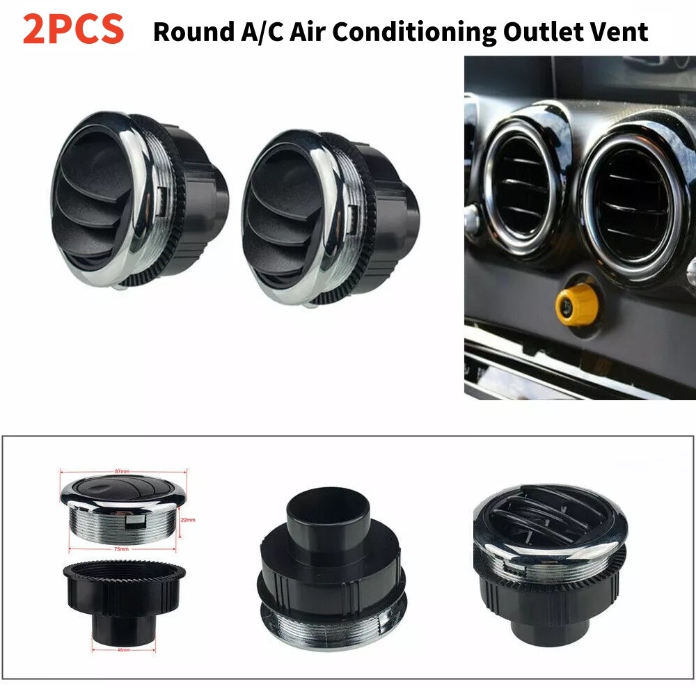 2pcs 46mm Vent Air Outlet Rotating Round Ceiling for Car Bus RV 360° Rotatable