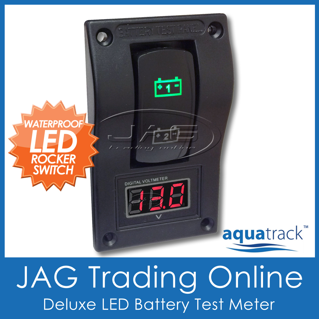 12V DELUXE LED DUAL BATTERY TEST PANEL WITH VOLT METER/VOLTAGE CONDITION GAUGE